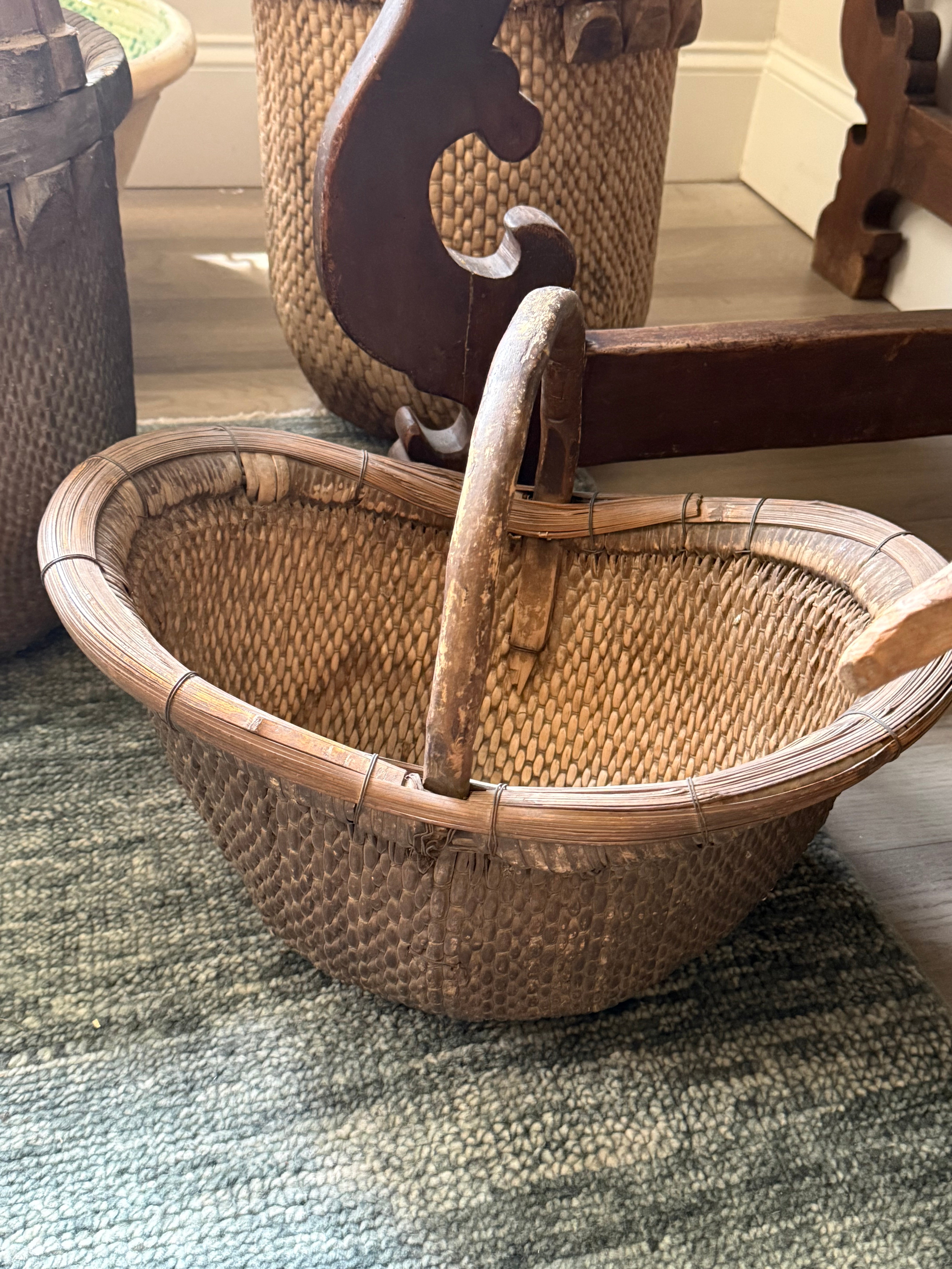 French Wooden Basket - Oblong