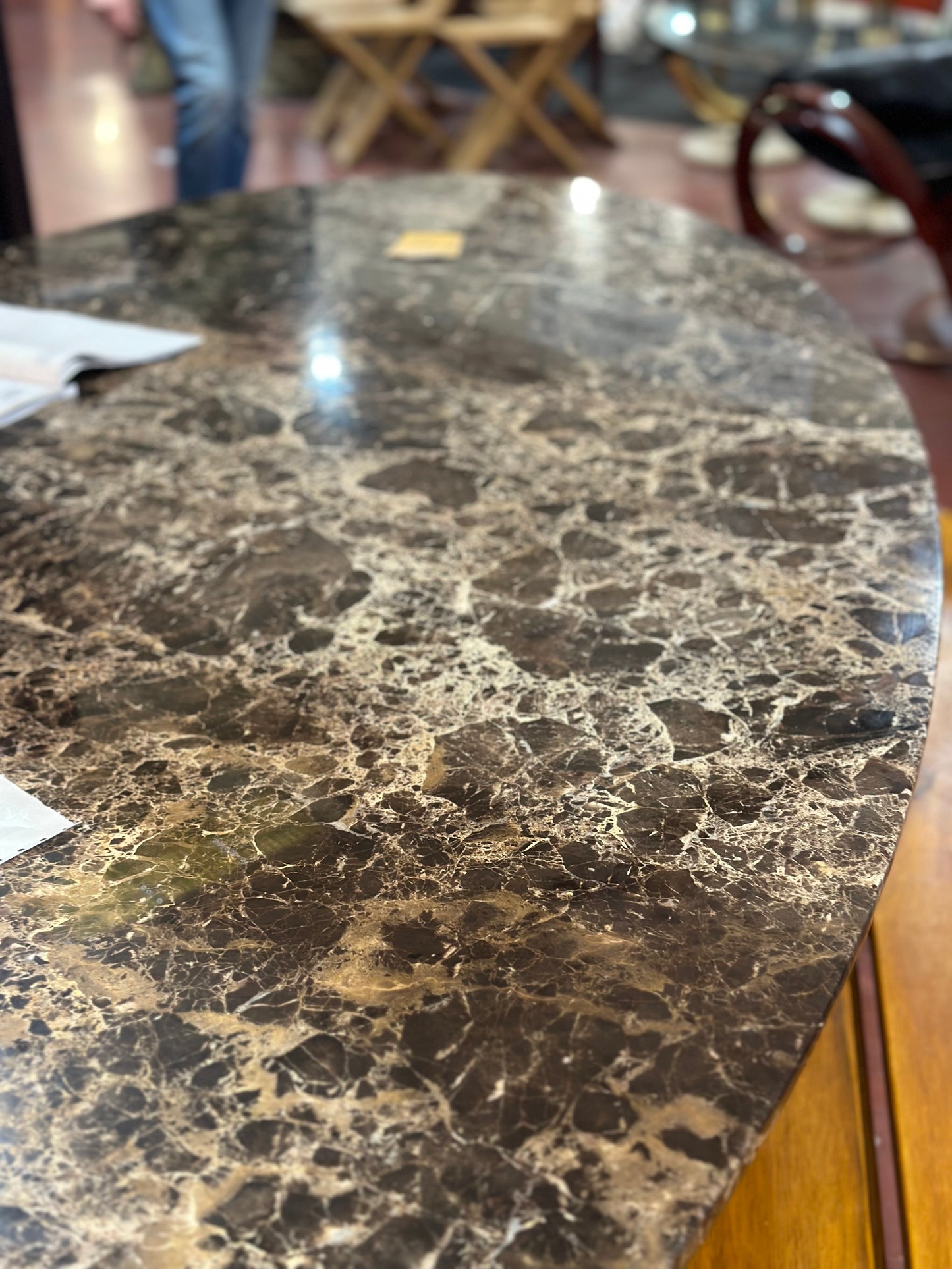 Italian Marble Oval Dining Table - Midcentury
