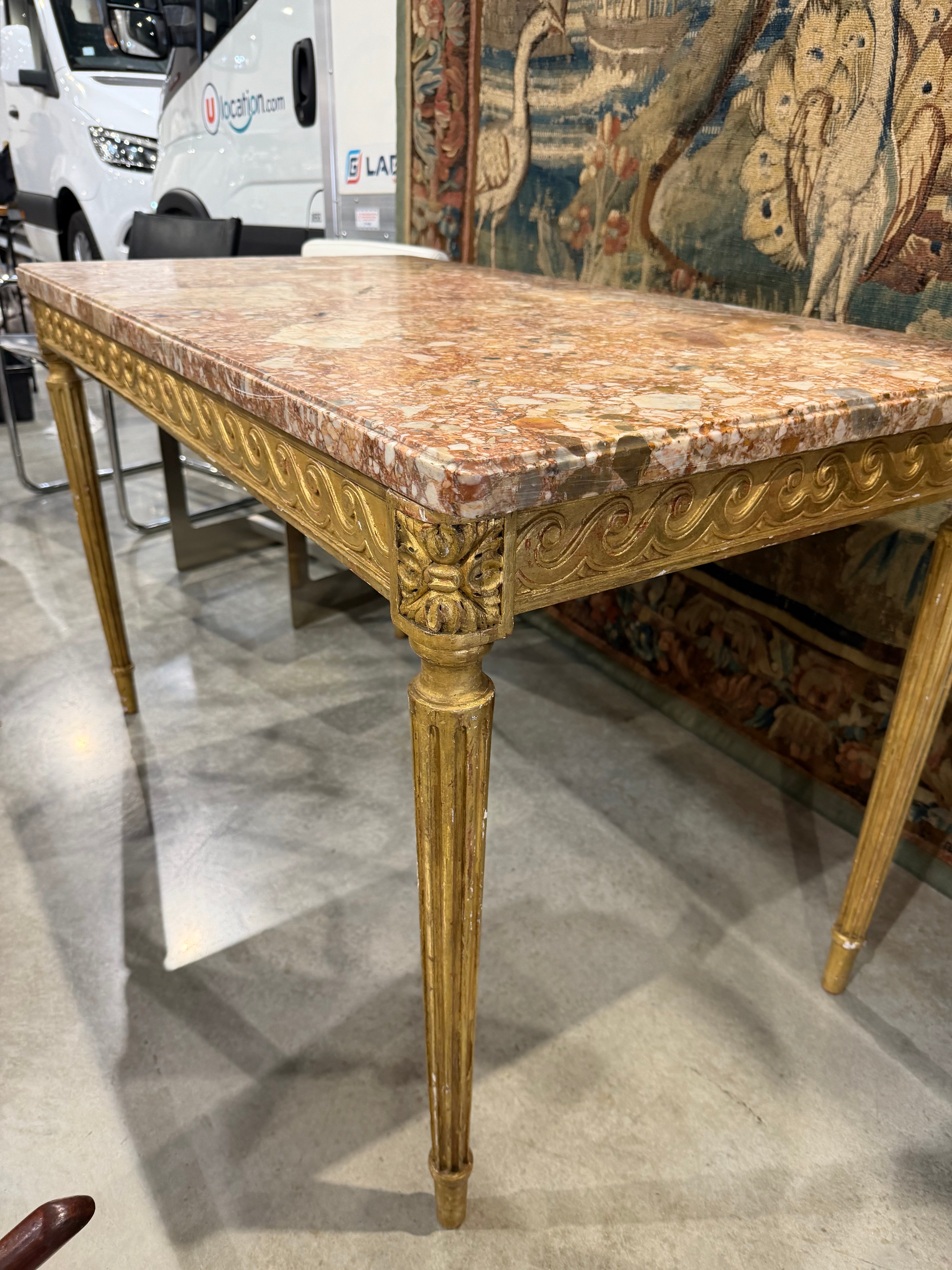 Marble & Gilt Center Table - France Early 19th Century