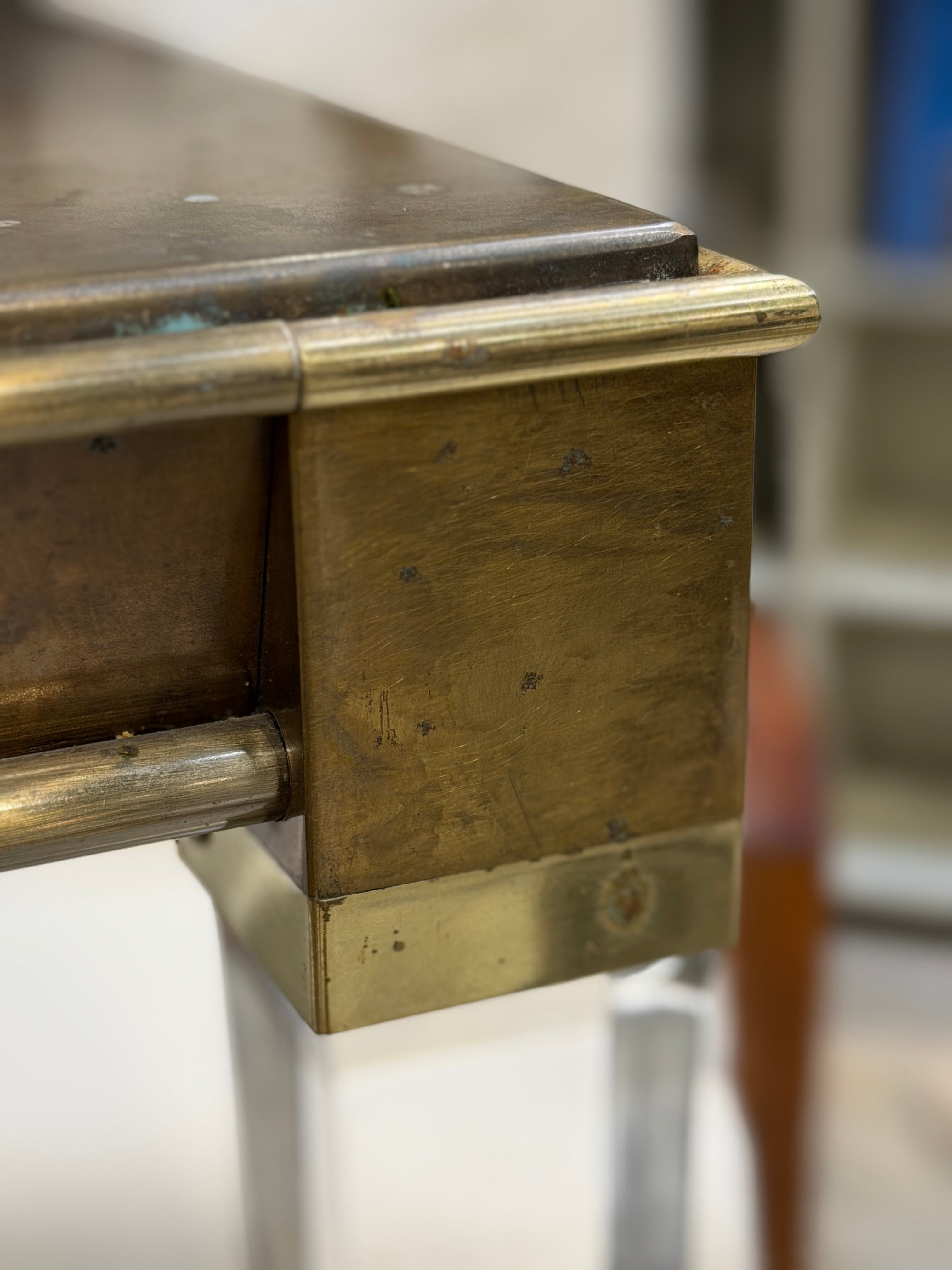 Brass & Lucite Low Table - Dutch Midcentury