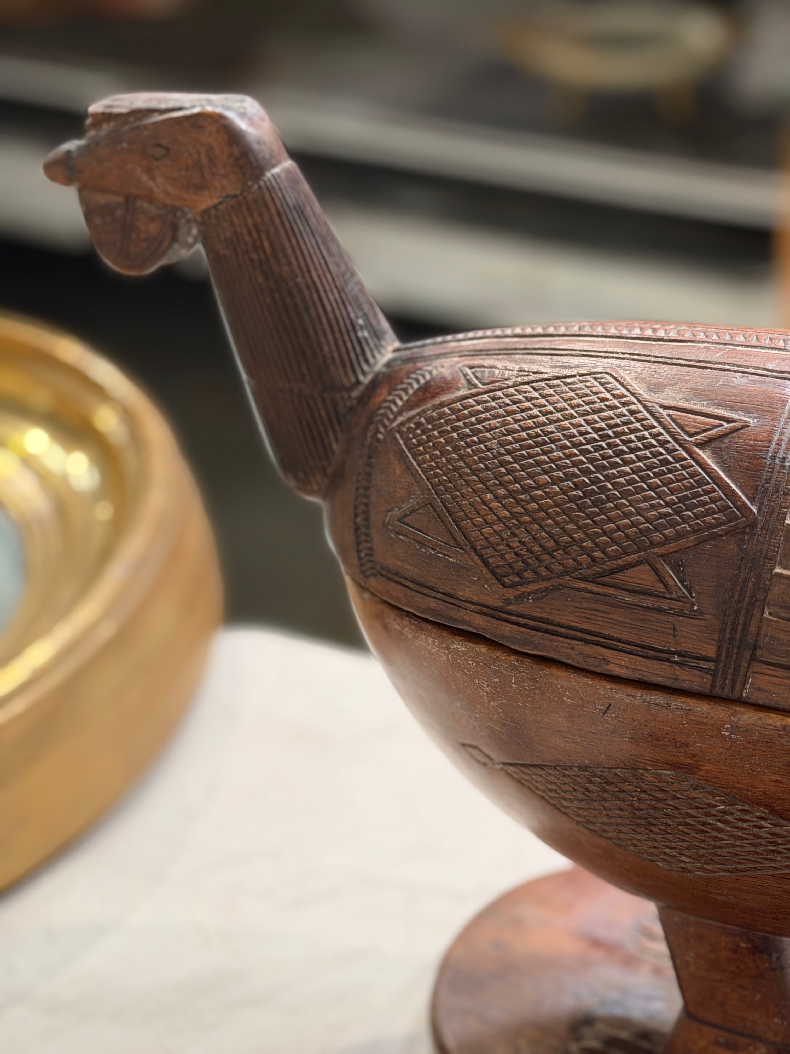 Wooden Carved Poulette Box - France