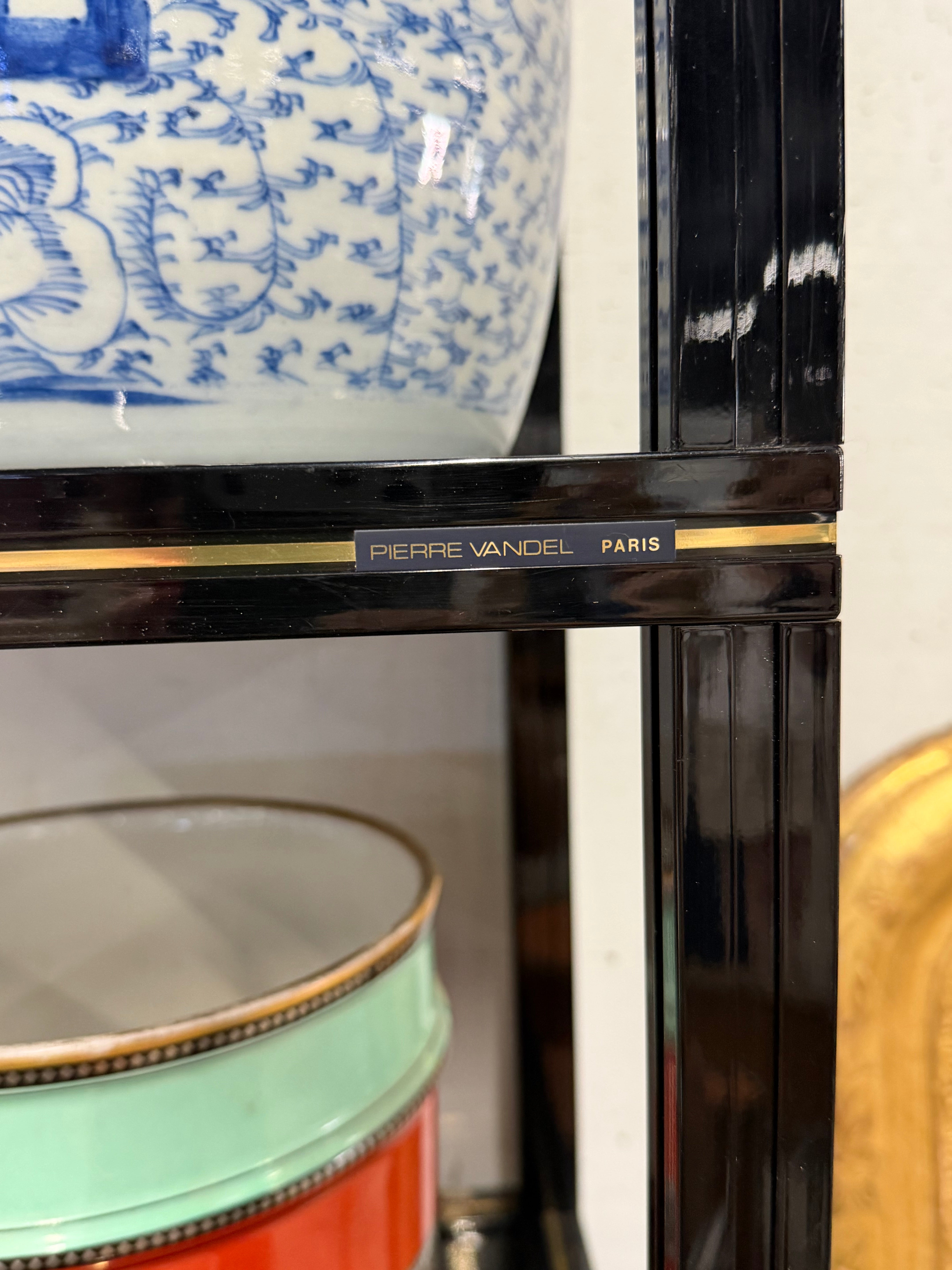 Parisian Black Lacquer Etagere - Pierre Vandel