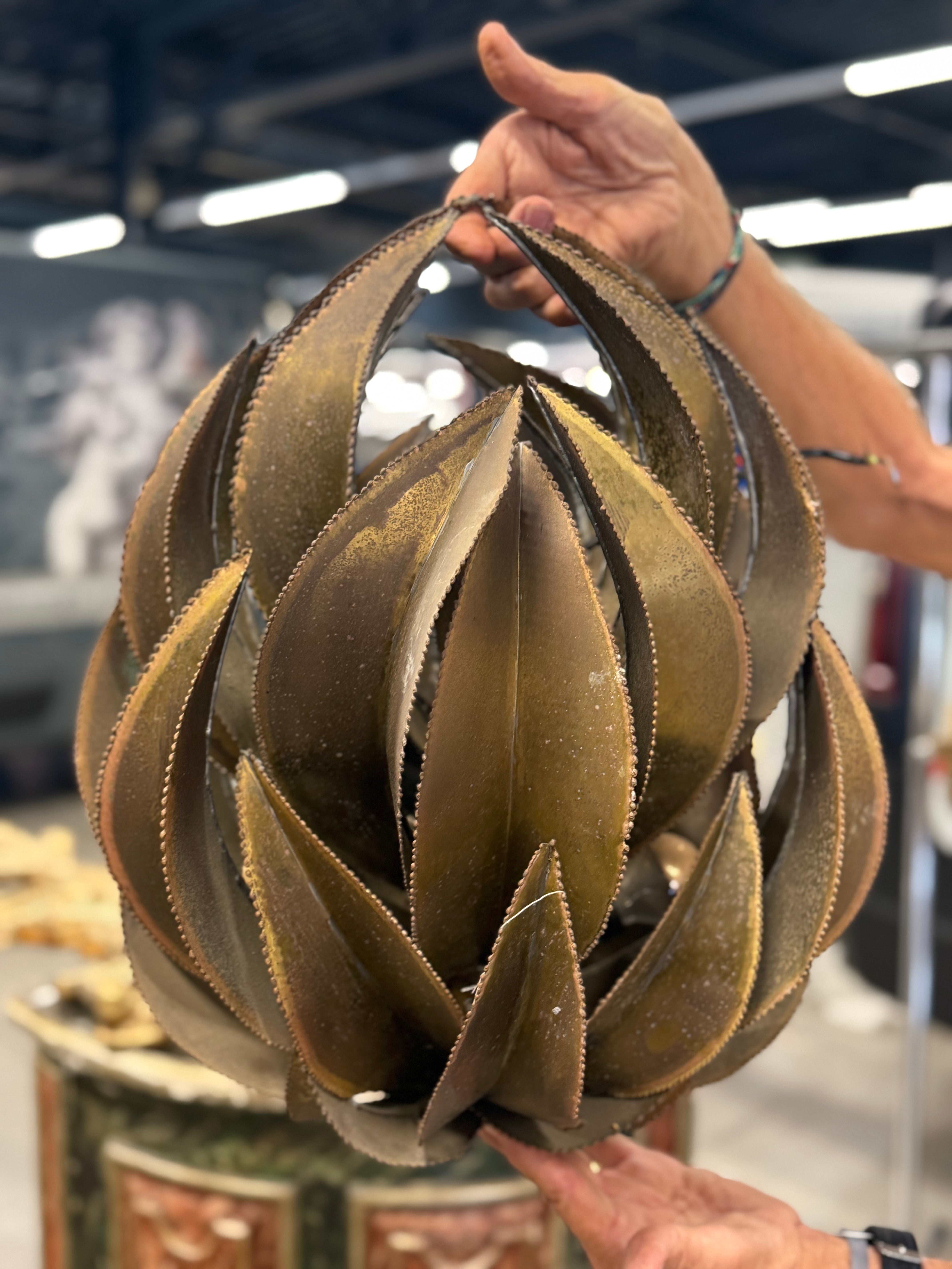 Metal Leaf Pendant Light  - French Midcentury