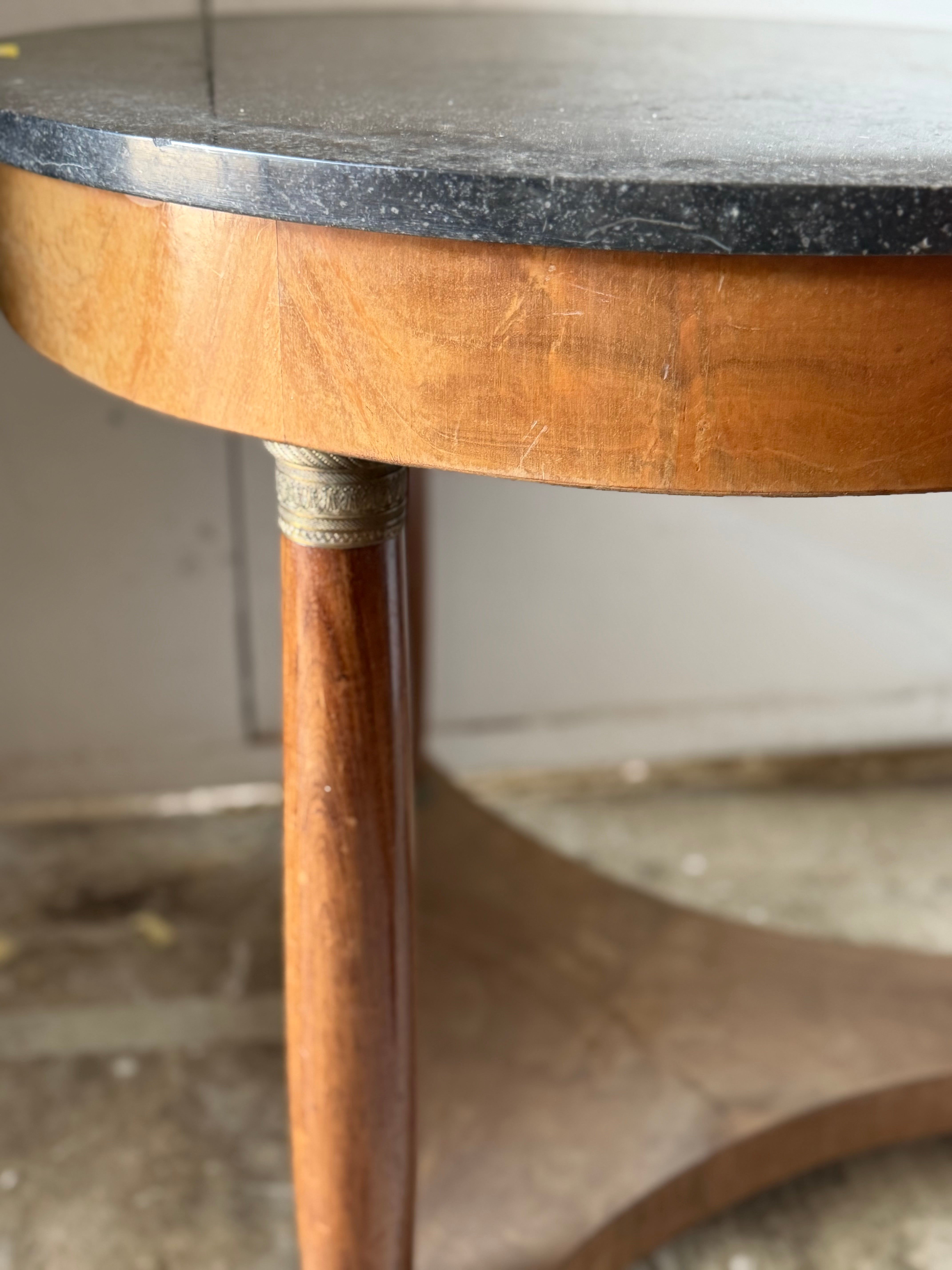 Mahogany Empire Marble Top Table - France c1840