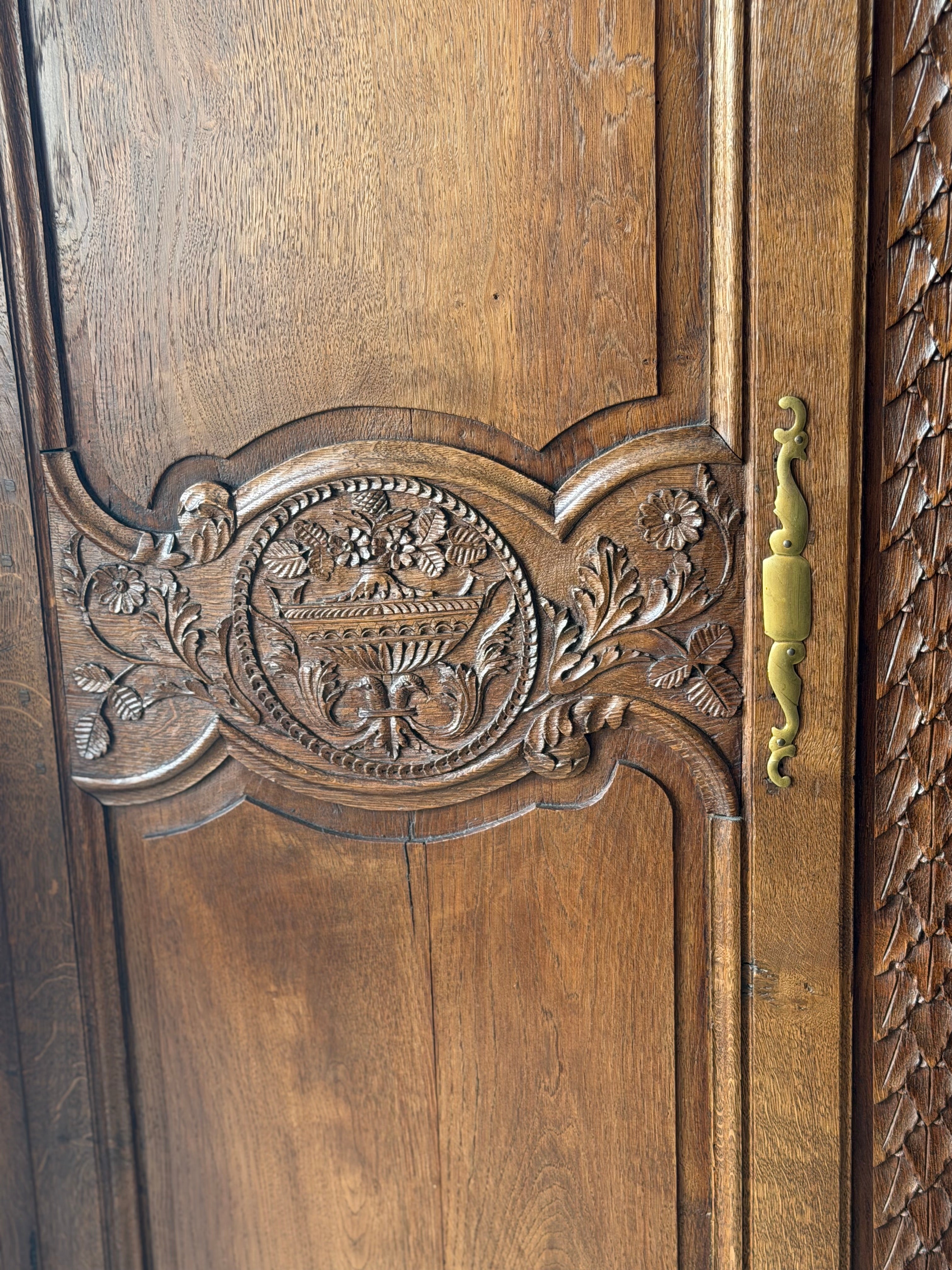 French Carved Oak Armoire
