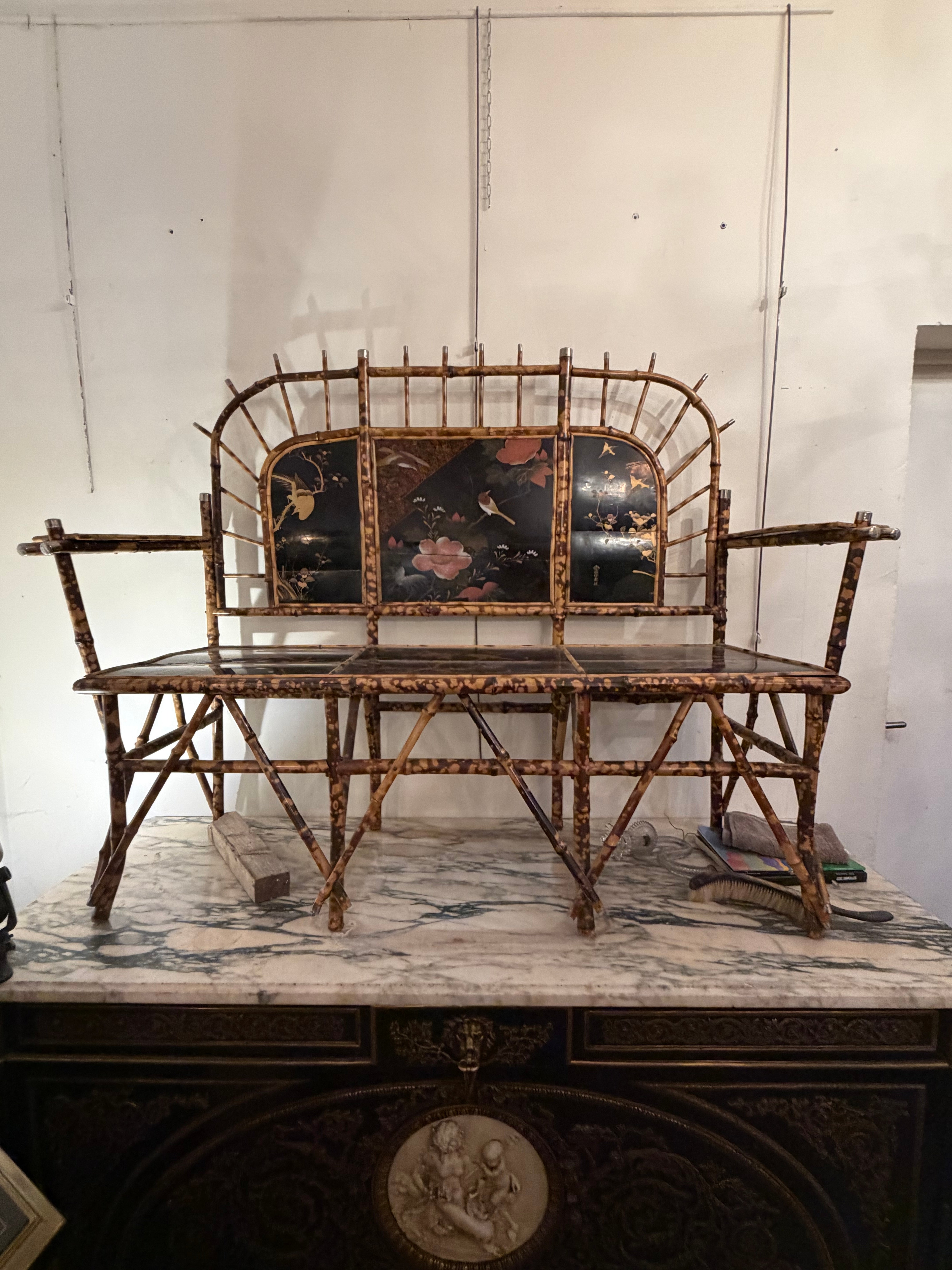 Bamboo Chinoiserie Settee - Perret et Vibert Paris