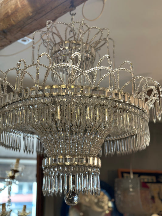 Italian Crystal Chandelier 1930s