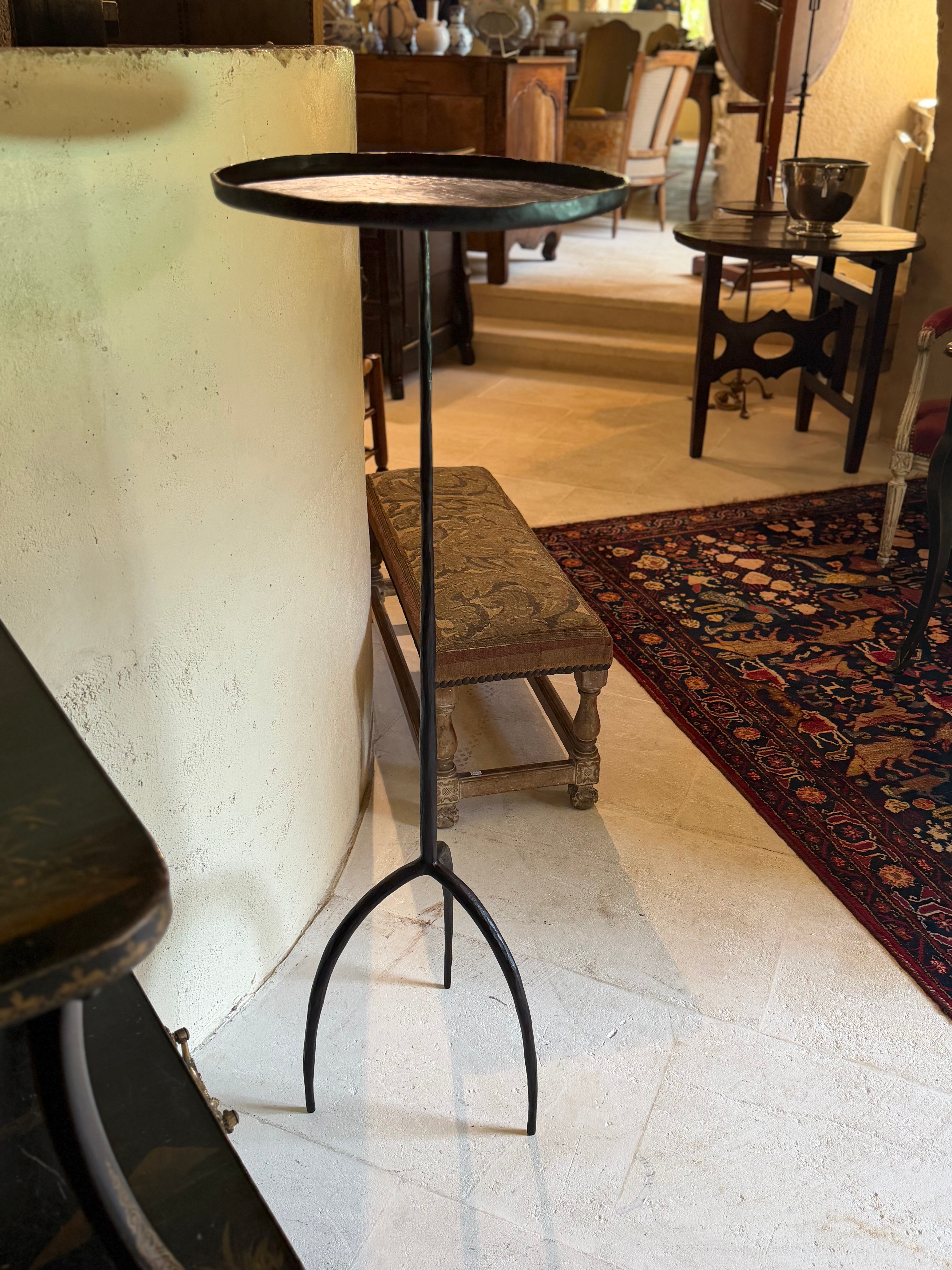 New Hand Forged Sphere Iron Candle Stand- France