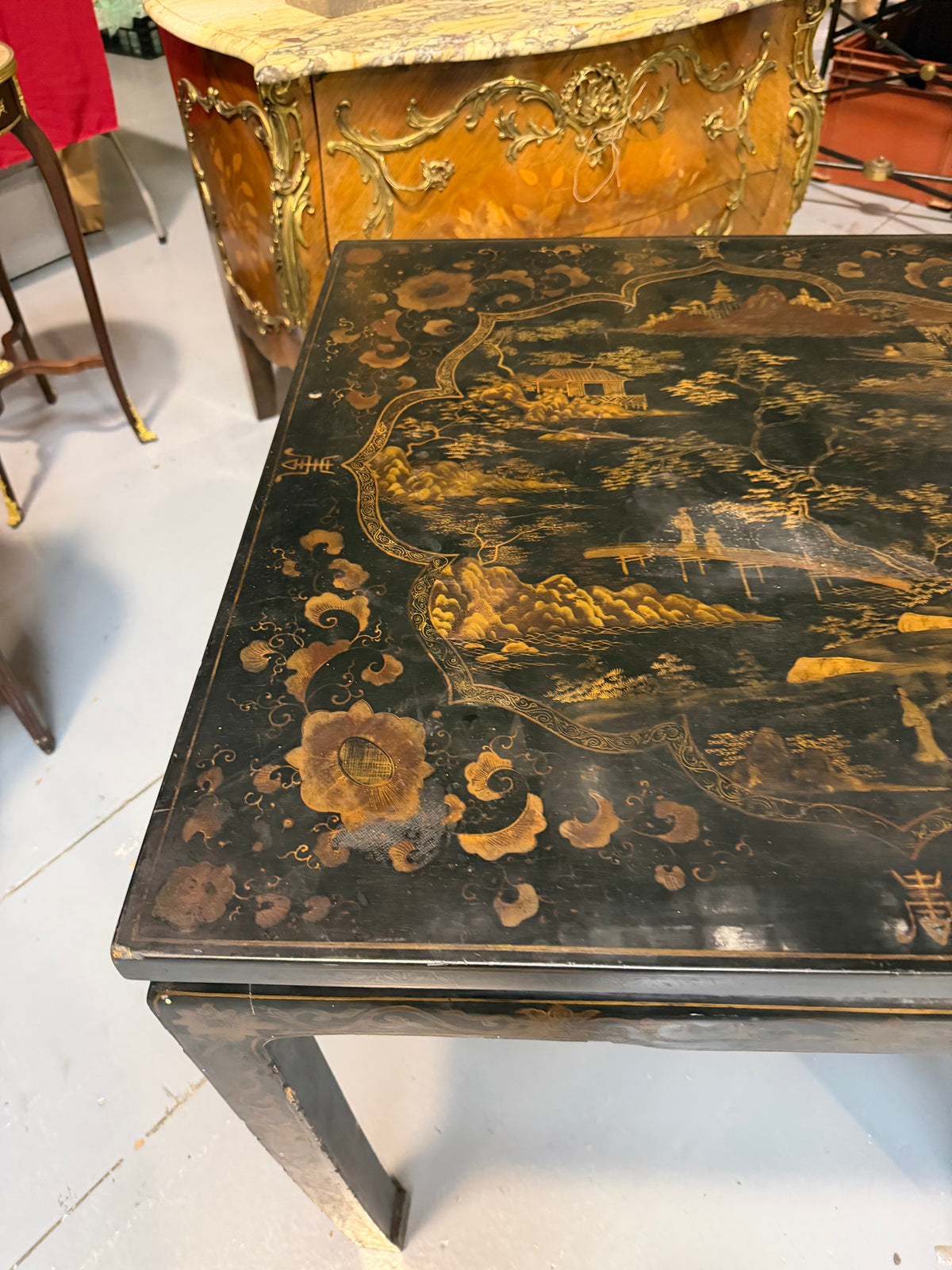 Chinoiserie Square Table - French 1950s