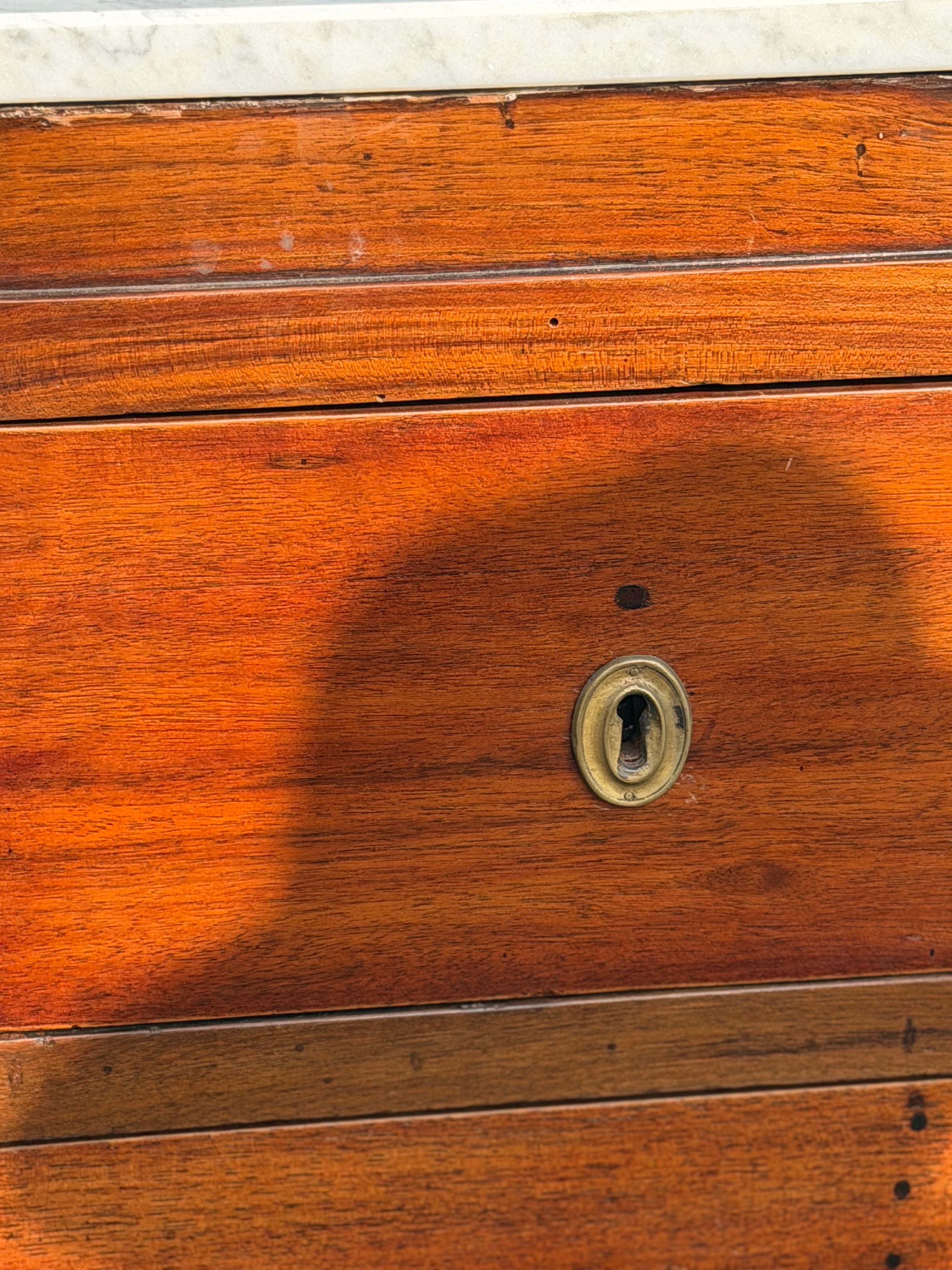 Mahogany & Marble Italian Chests - Early 19th Century