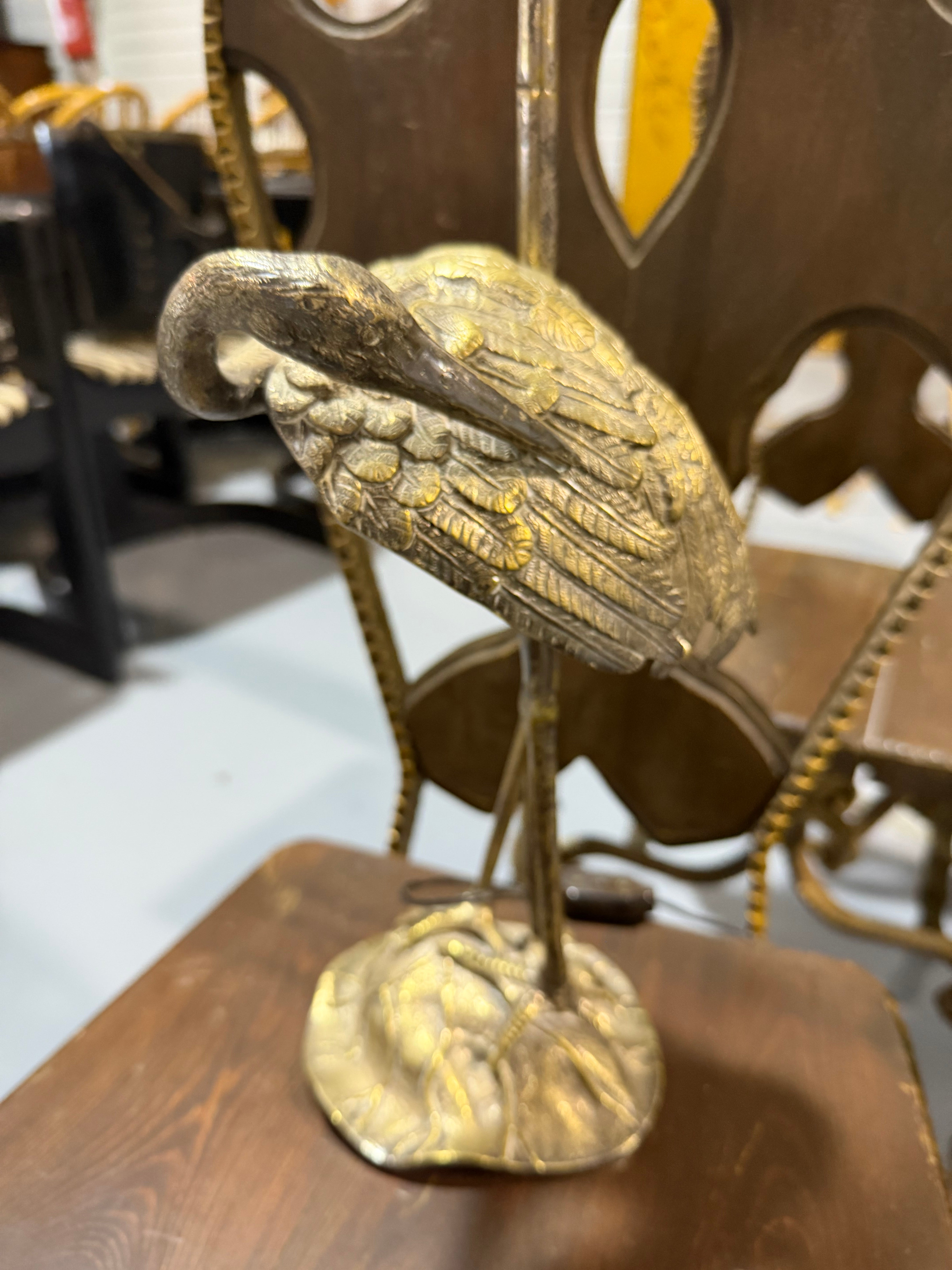 Spanish Silver Bird Lamp - Midcentury