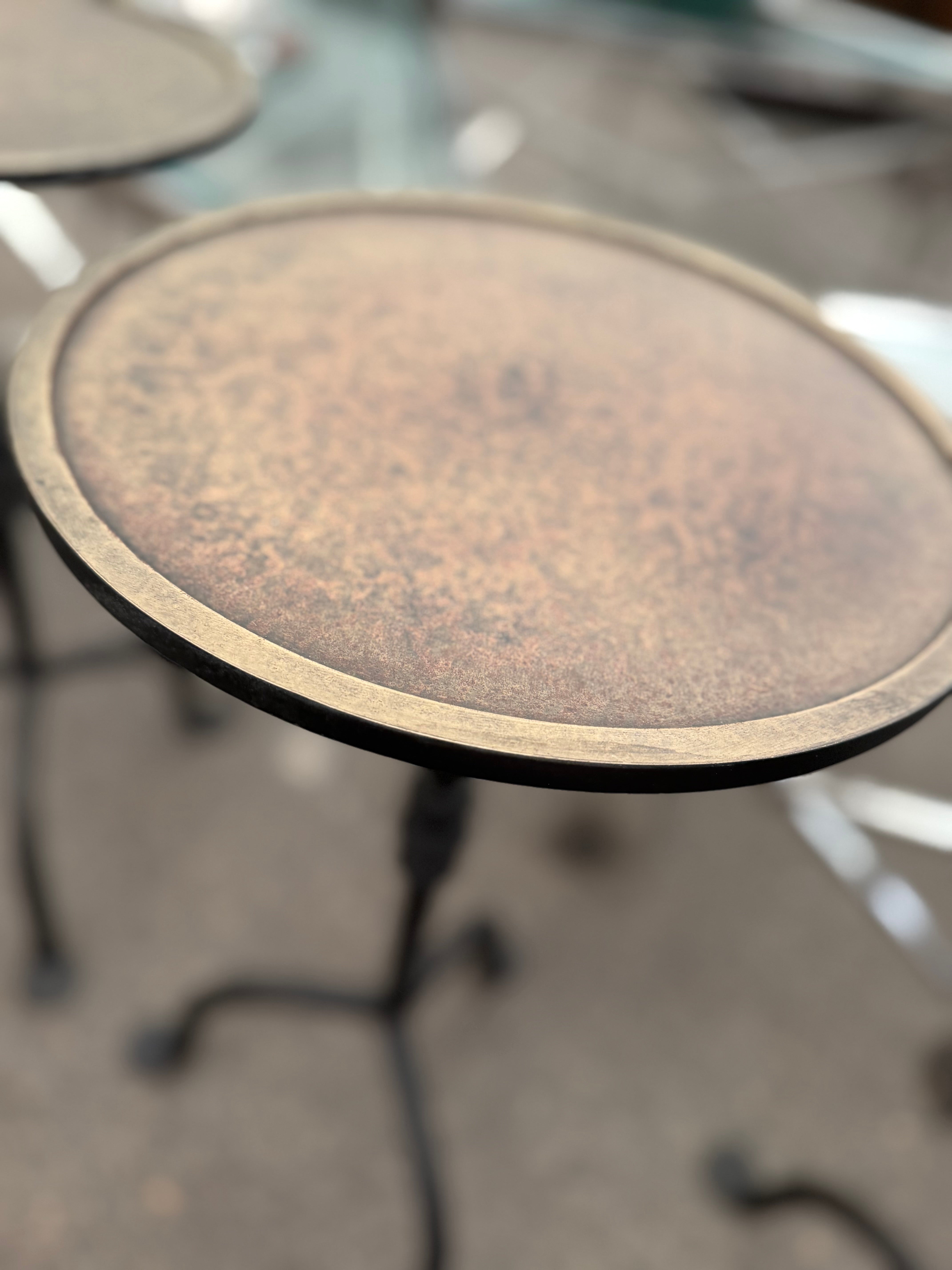 Bronze & Iron Gueridon Drink Table - French