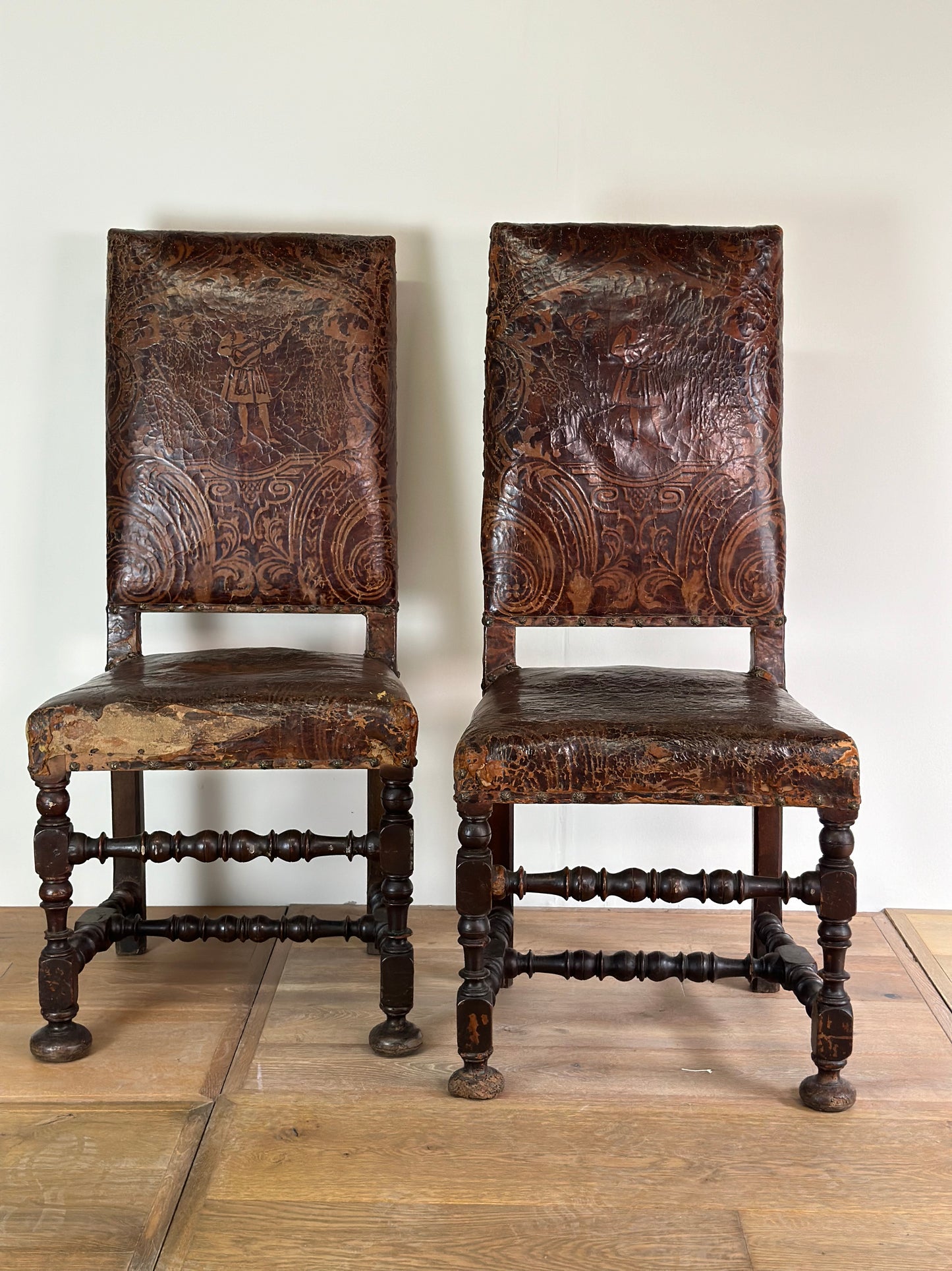 Italian Tooled Leather Chair 18th Century