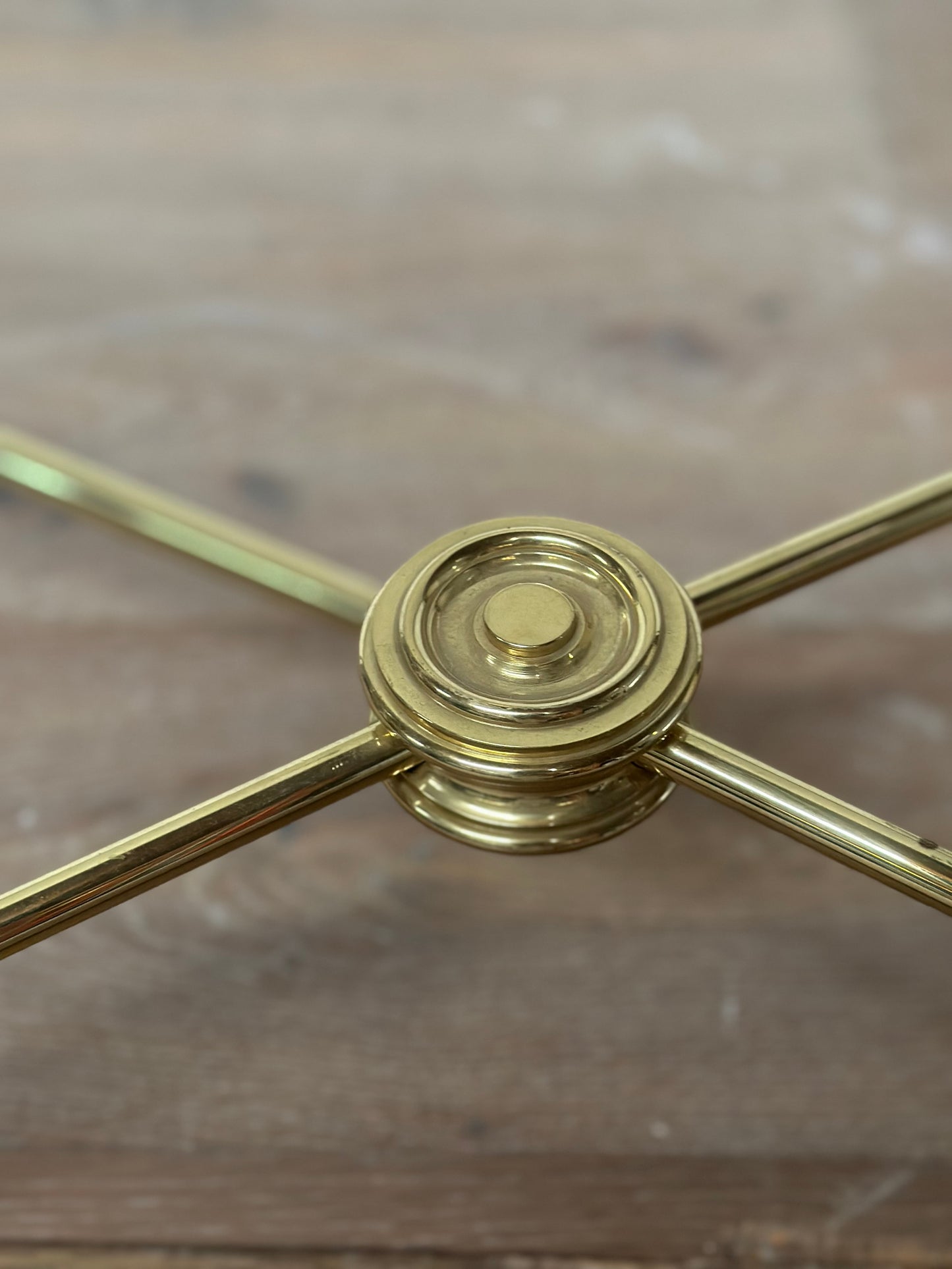 French Smoked Glass and Brass Coffee Table  - Midcentury