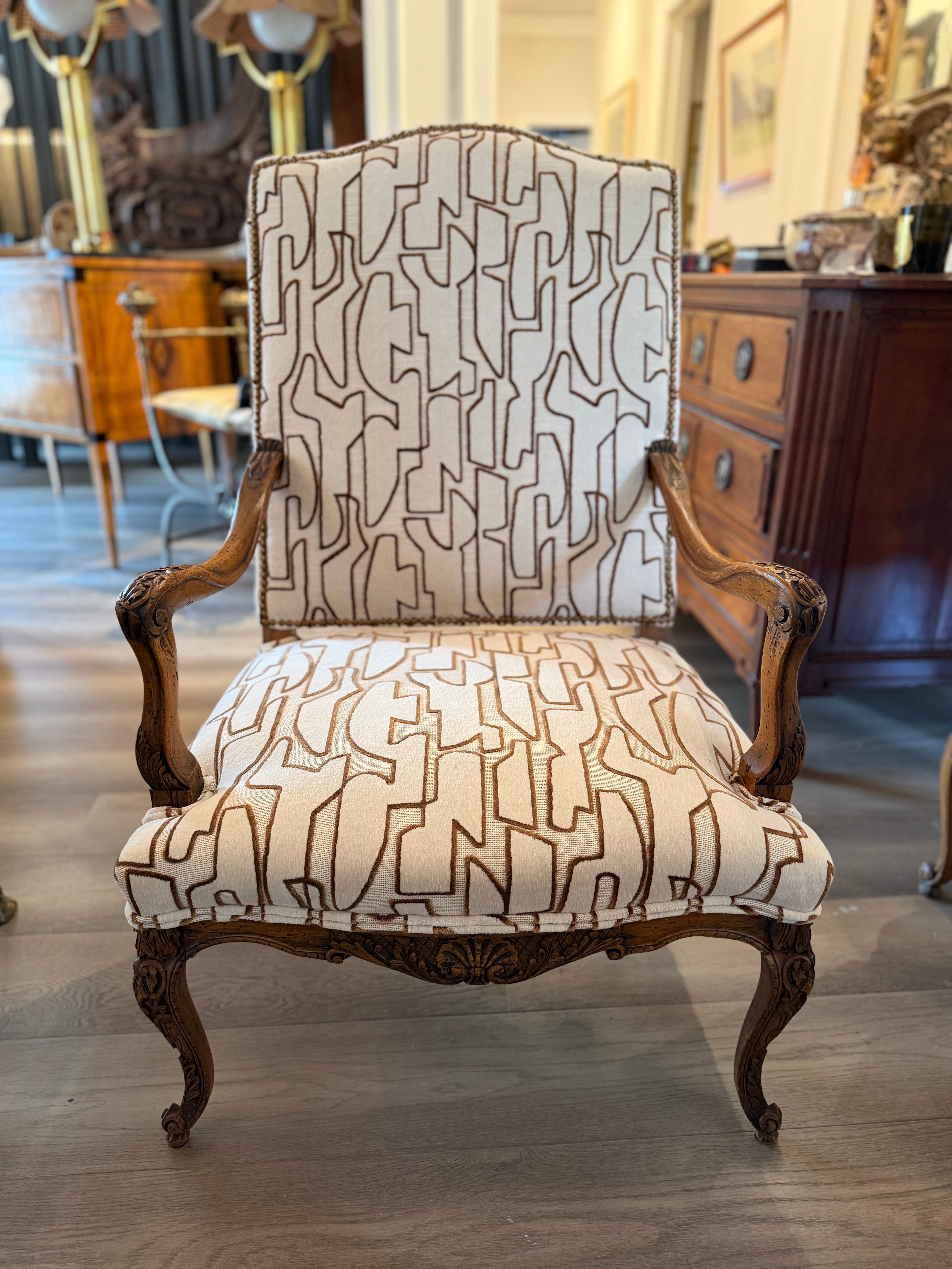 SOLD **French Carved Bergere Chair