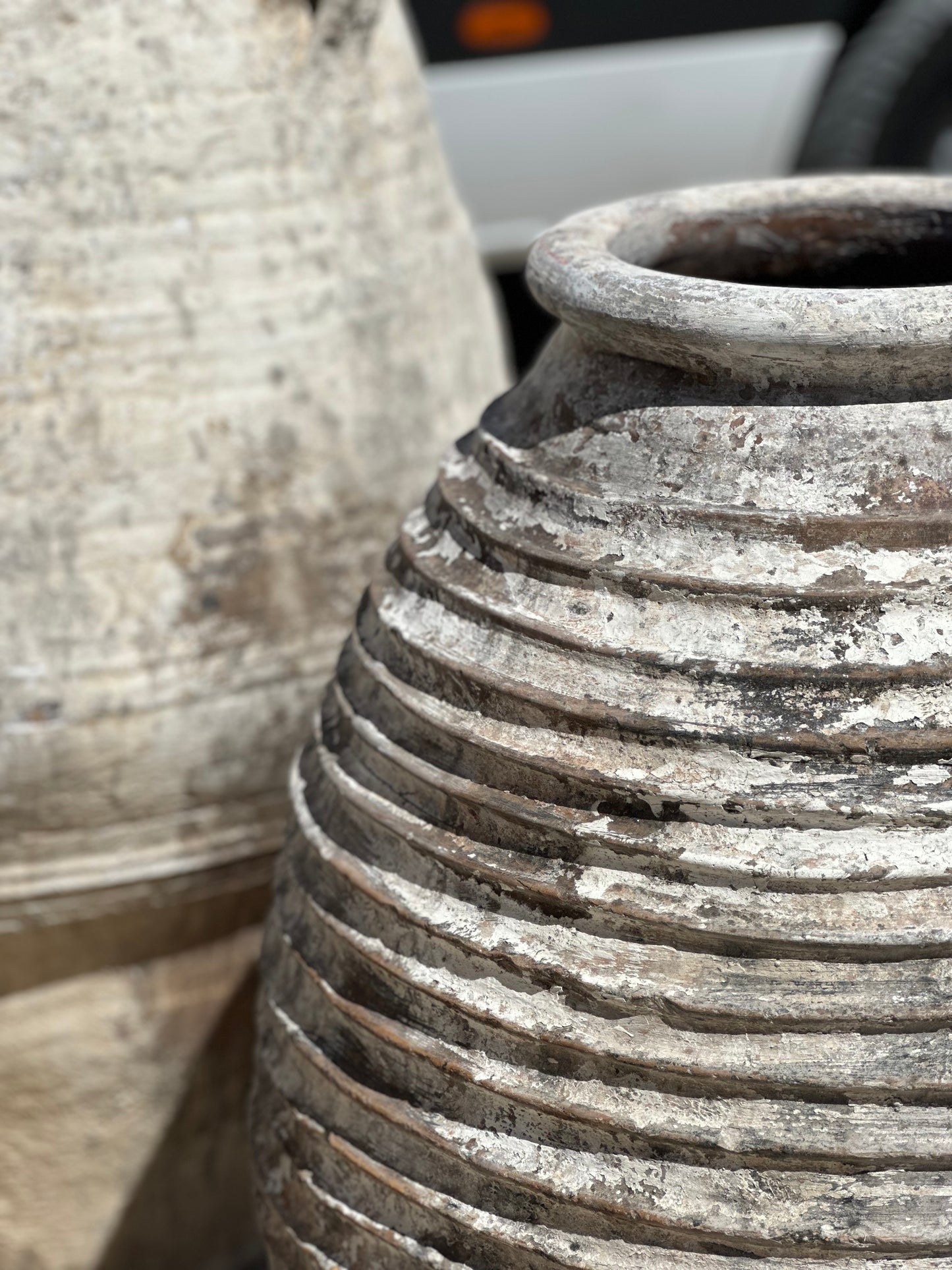 Greek Pot With Ribbing - Late 19th Century