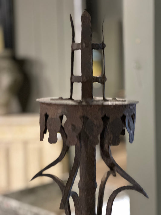 French Iron Floor Candelabra  c1840