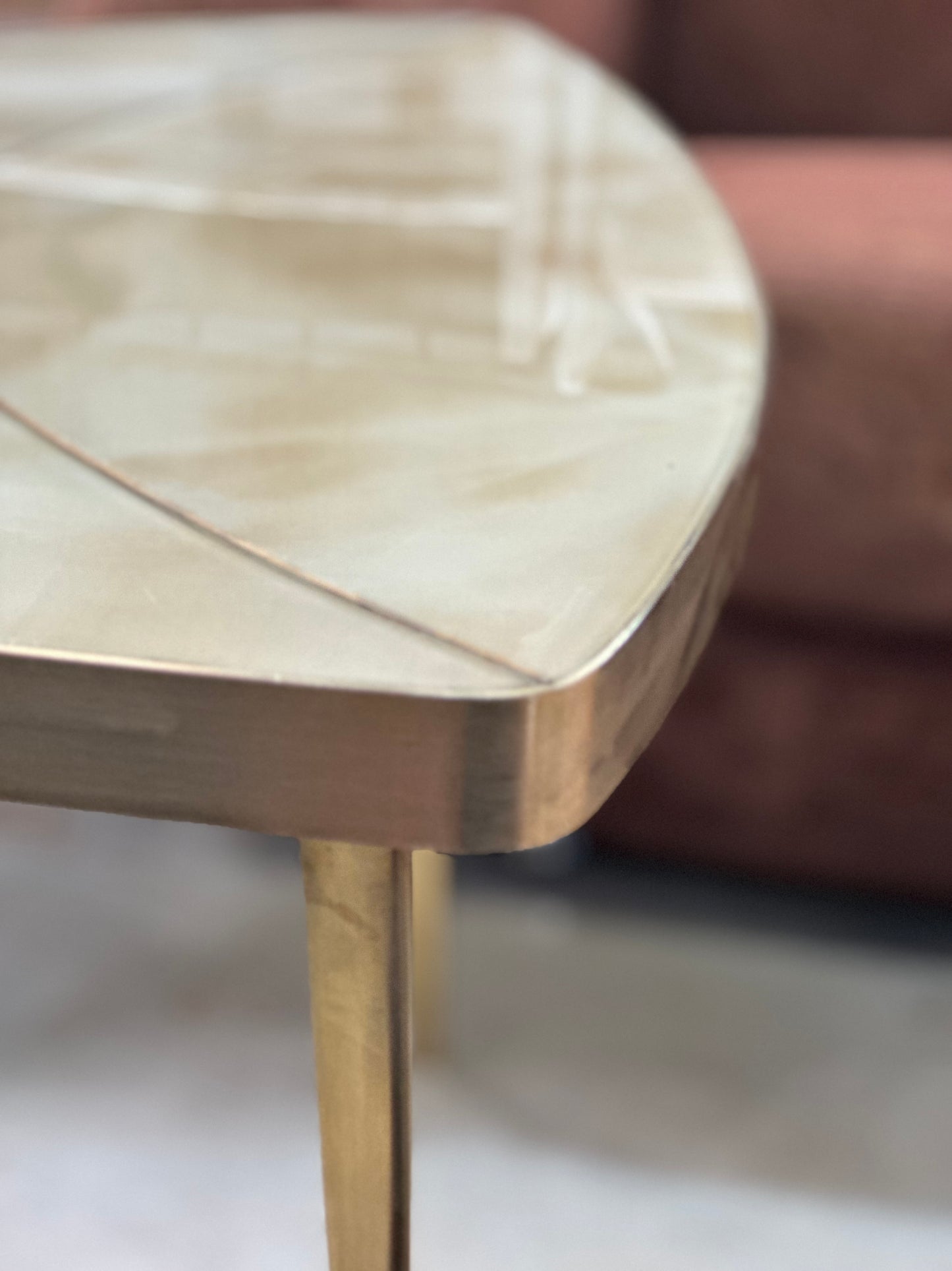 Murano Glass & Metal Side Table