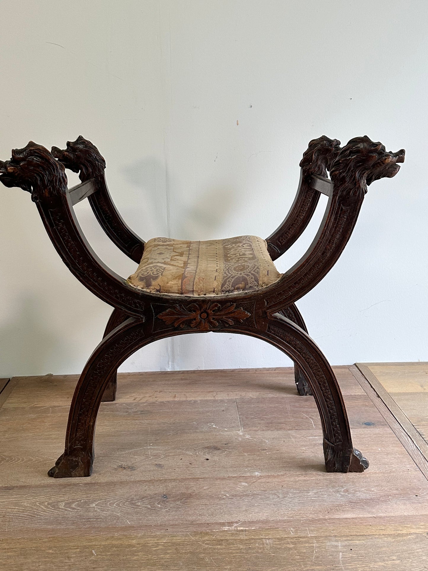 French Oak Stool  c1880