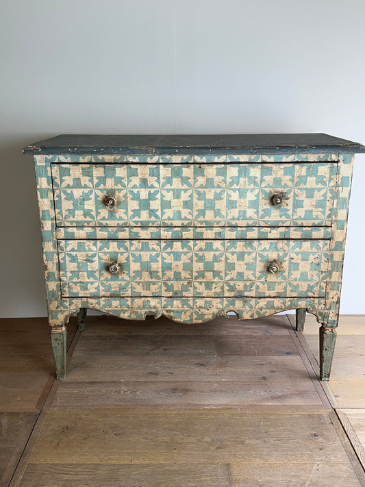 Italian Painted Chest  - Blue