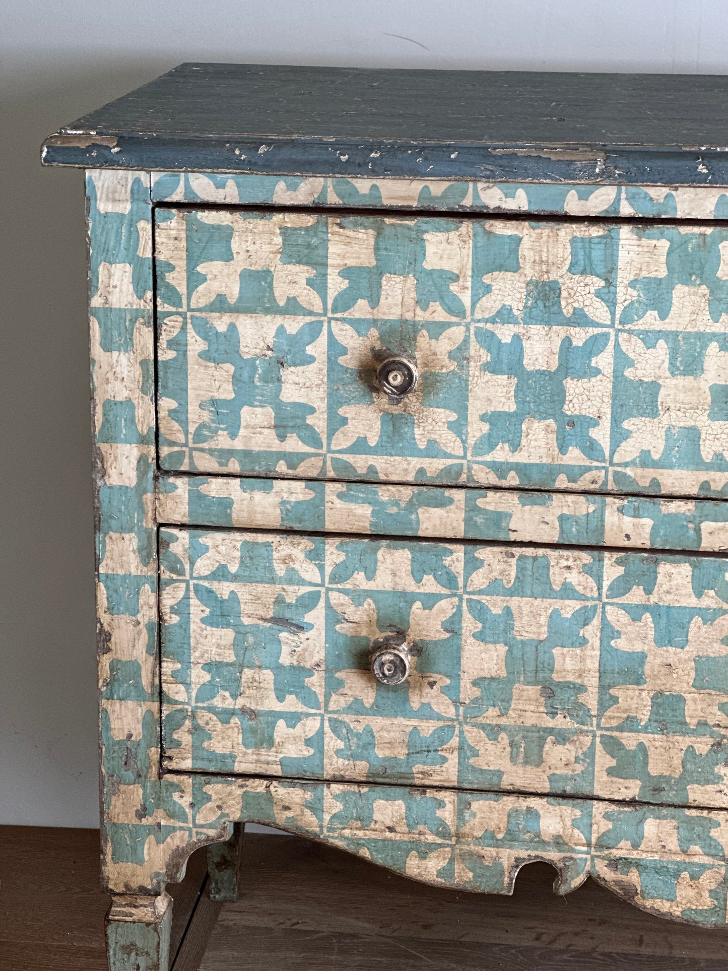 Italian Painted Chest  - Blue