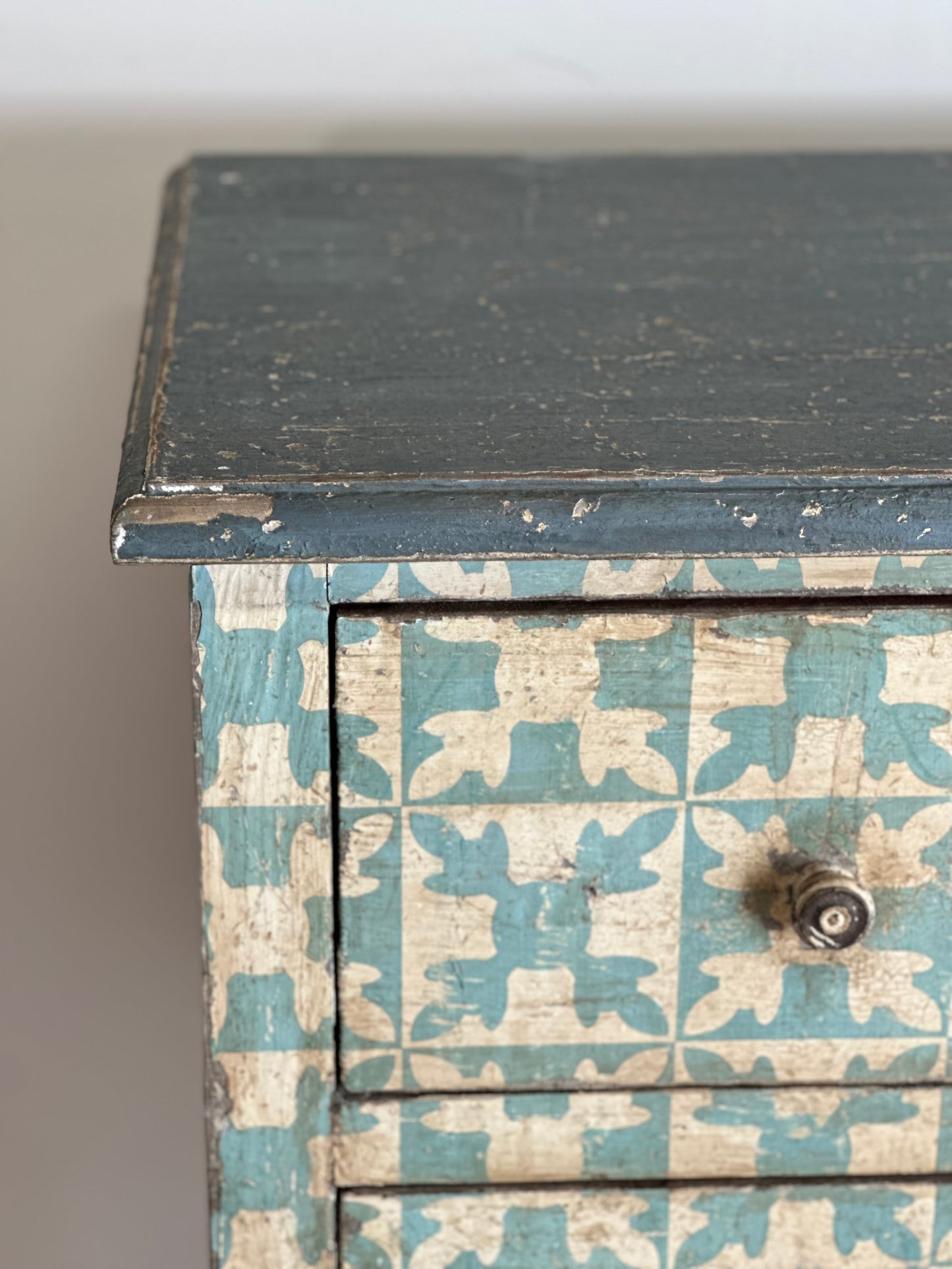 Italian Painted Chest  - Blue