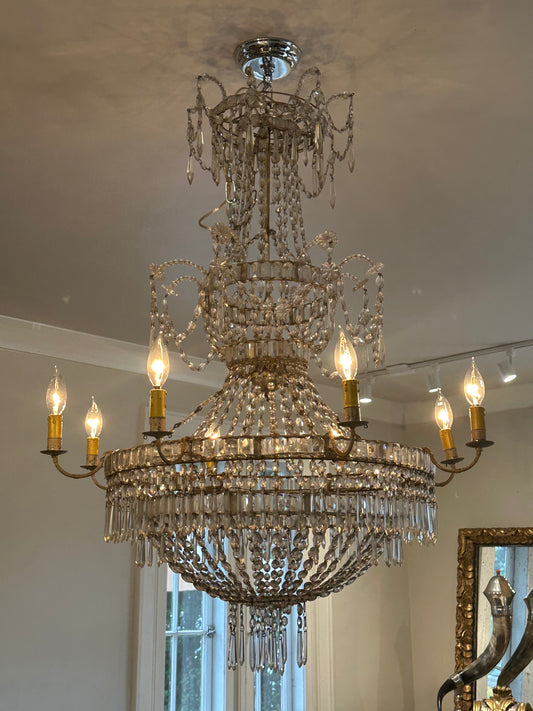 Italian Empire Crystal Chandelier  1830s