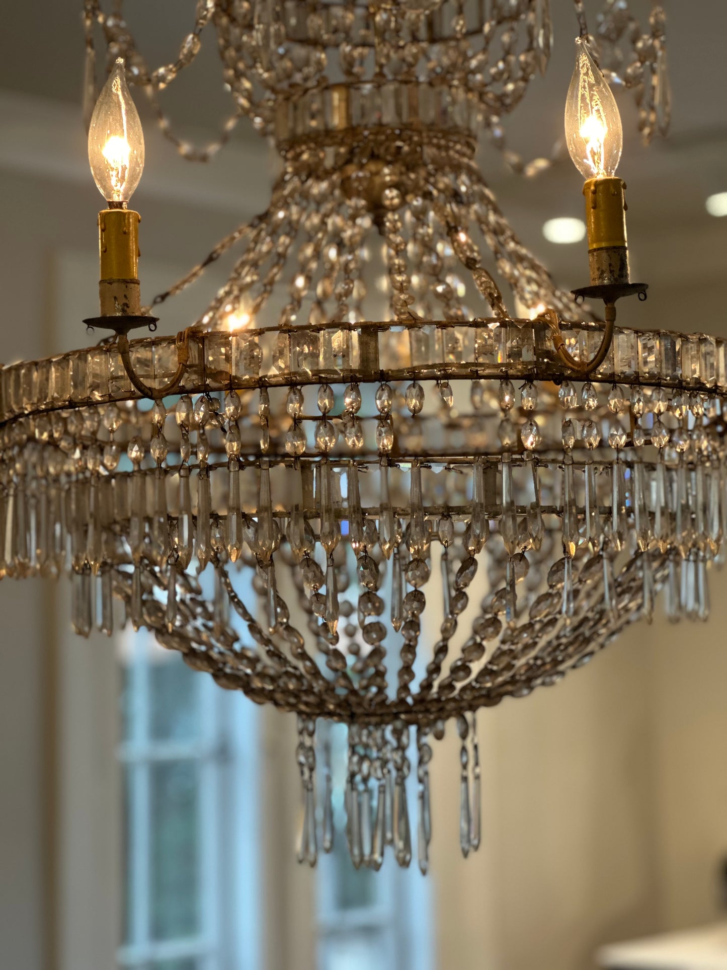 Italian Empire Crystal Chandelier  1830s