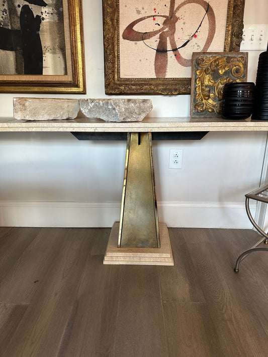 Italian Travertine Midcentury Console  -EACH