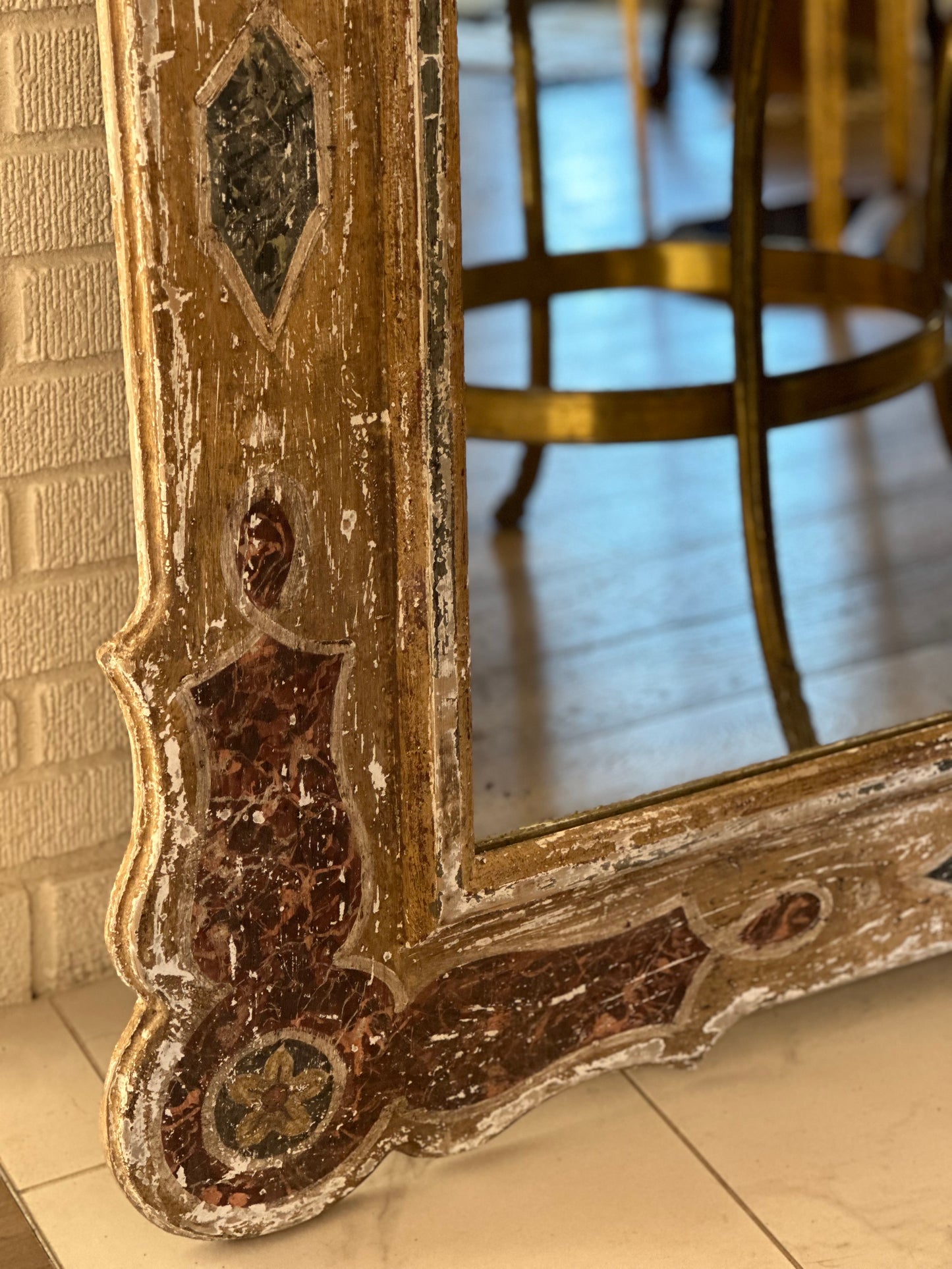 Italian Painted Wooden Mirror