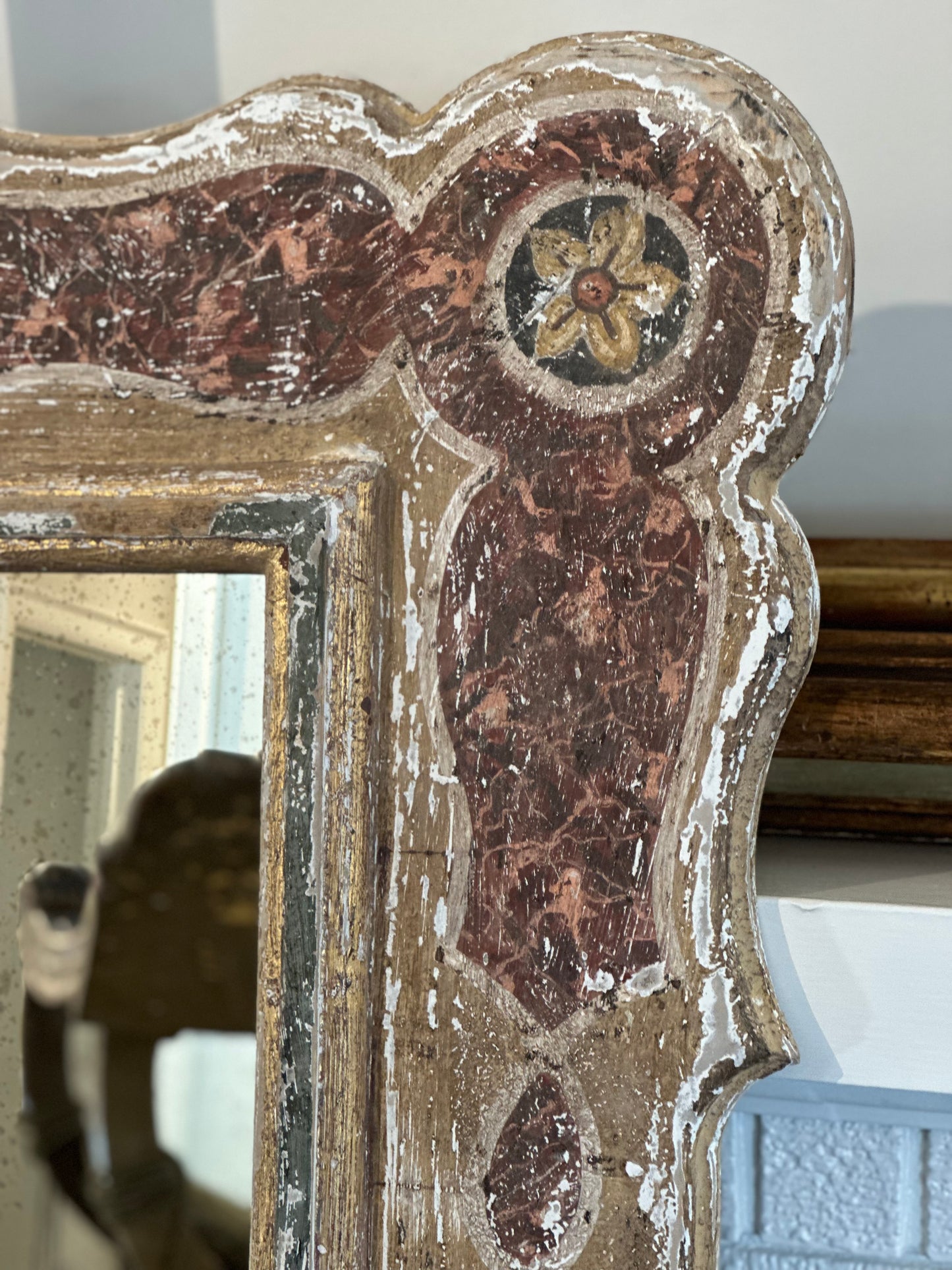 Italian Painted Wooden Mirror