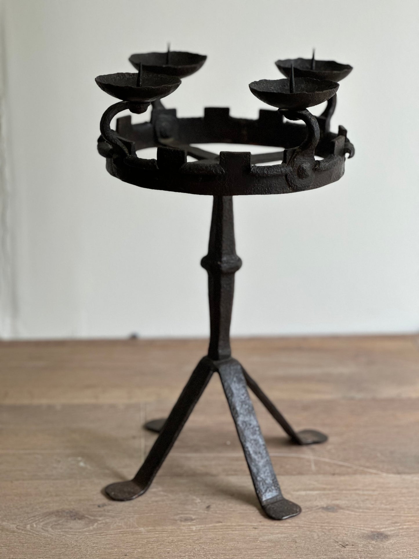 French Iron Rounded Candelabra - 19th Century