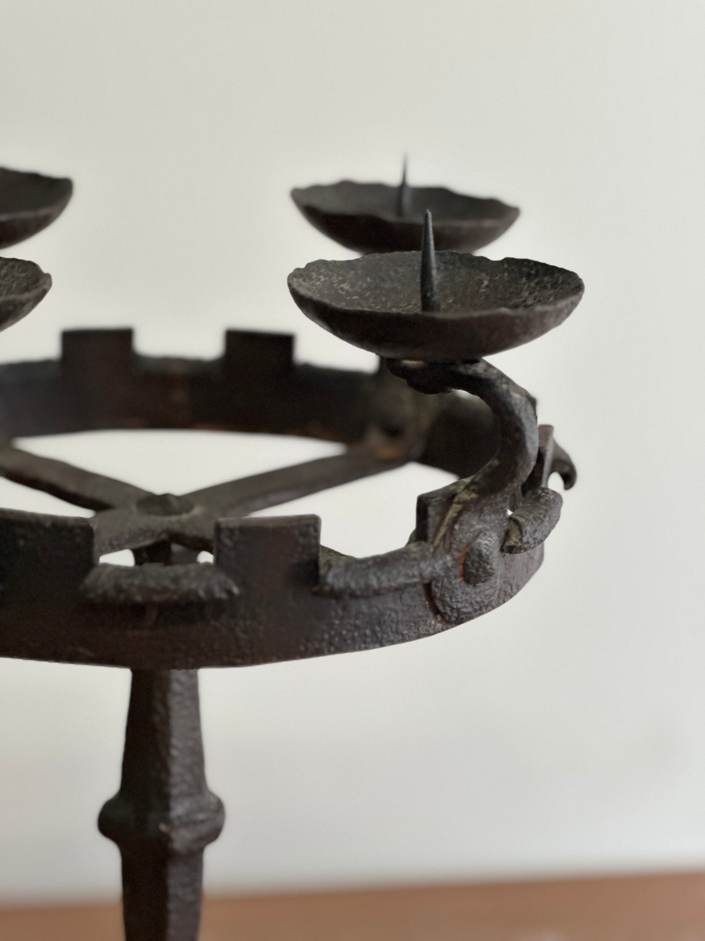 French Iron Rounded Candelabra - 19th Century