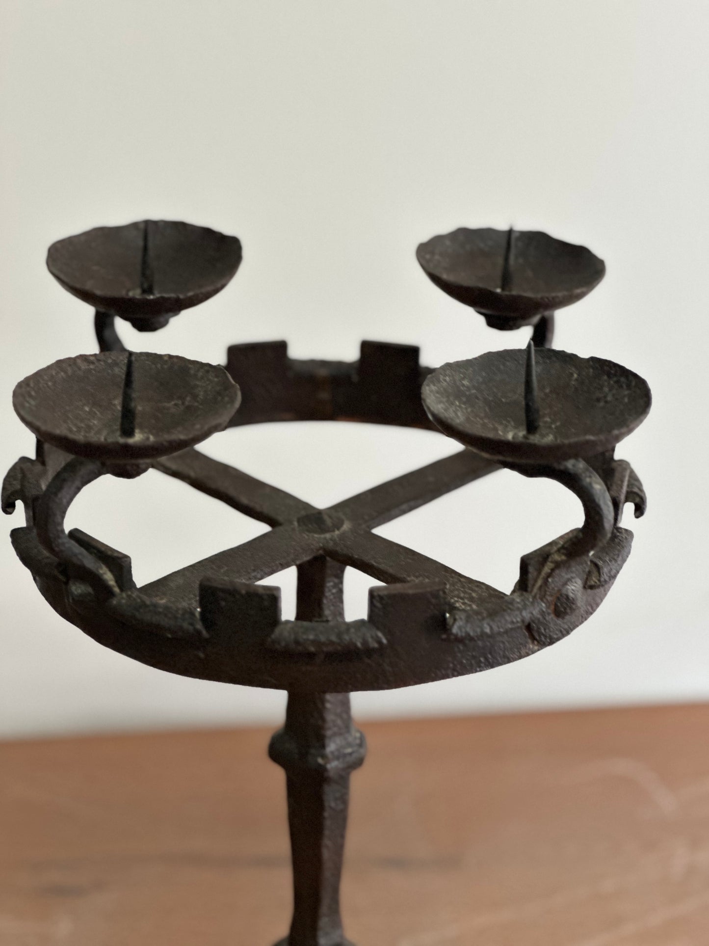 French Iron Rounded Candelabra - 19th Century