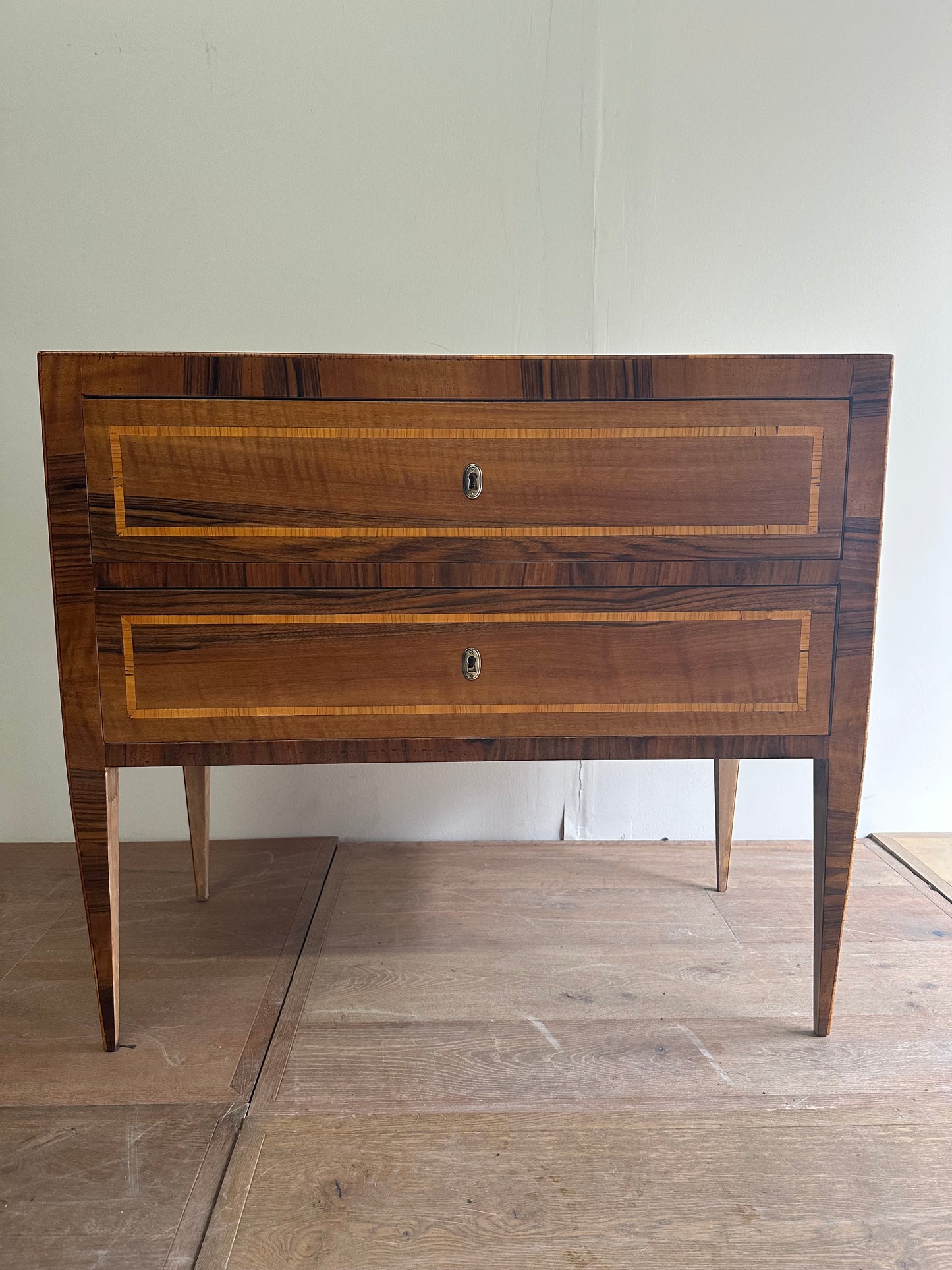 Nepalese Mahogany Chest With Satin Inlay- Small