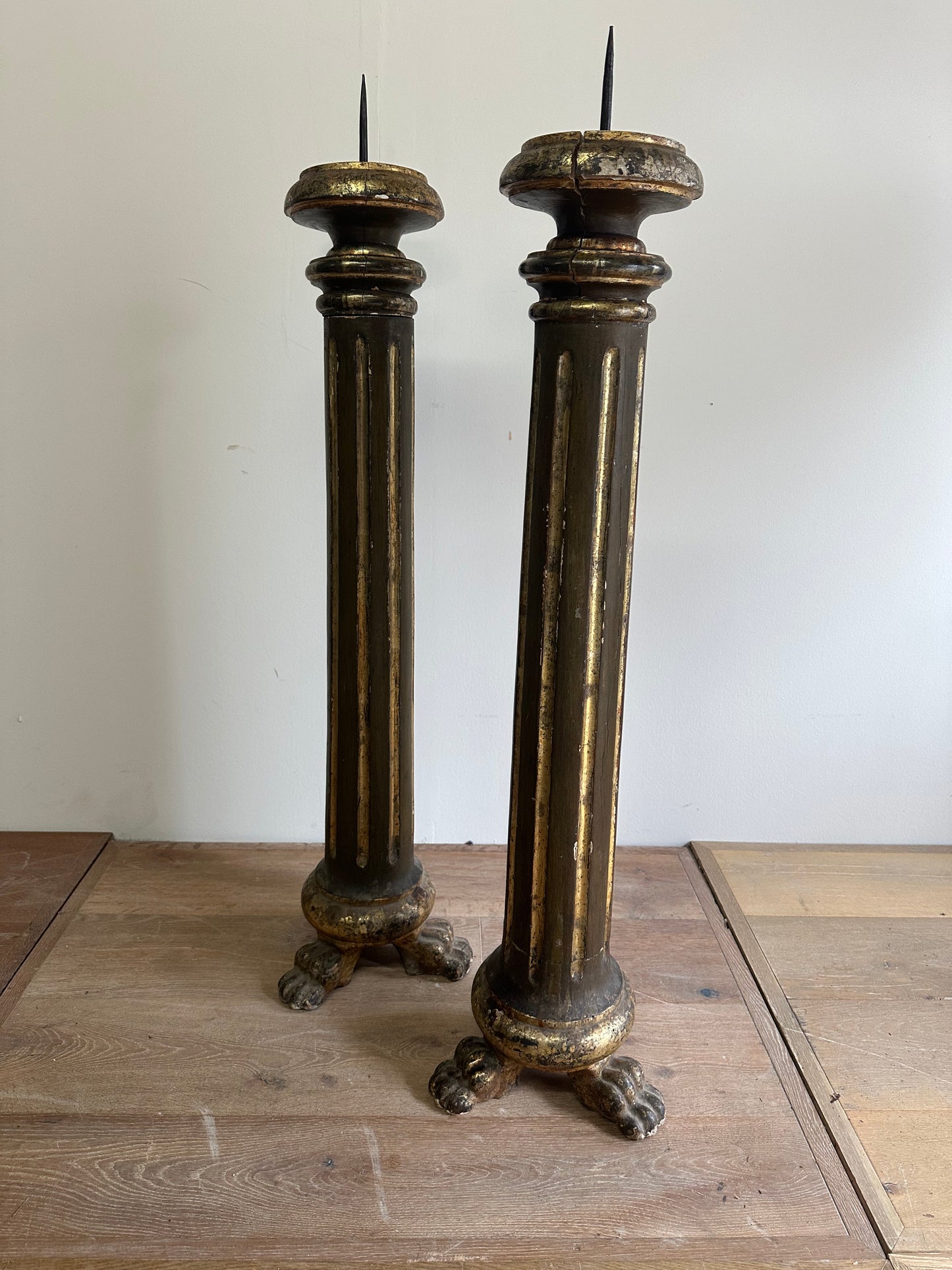 Italian Carved Candlesticks c1780