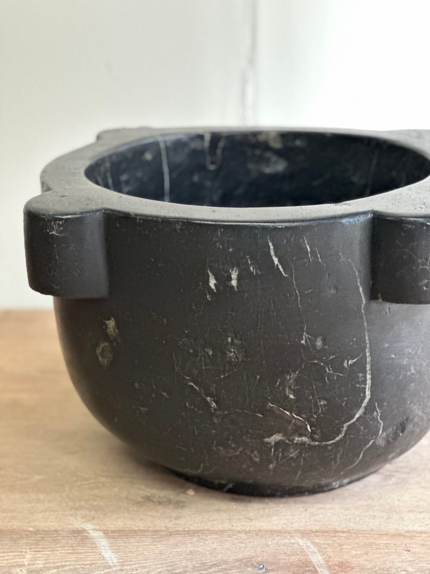 French Large Black Marble Mortar c1820