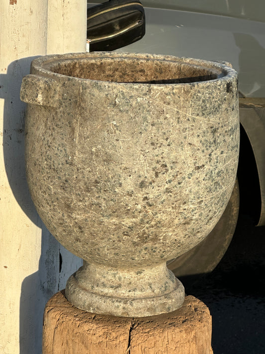 Belgium Blue Stone Jar With Lid c1900