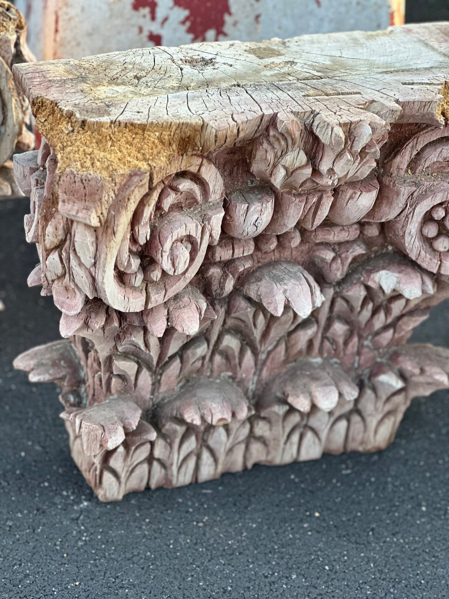 French Carved Wooden Pediment c1880