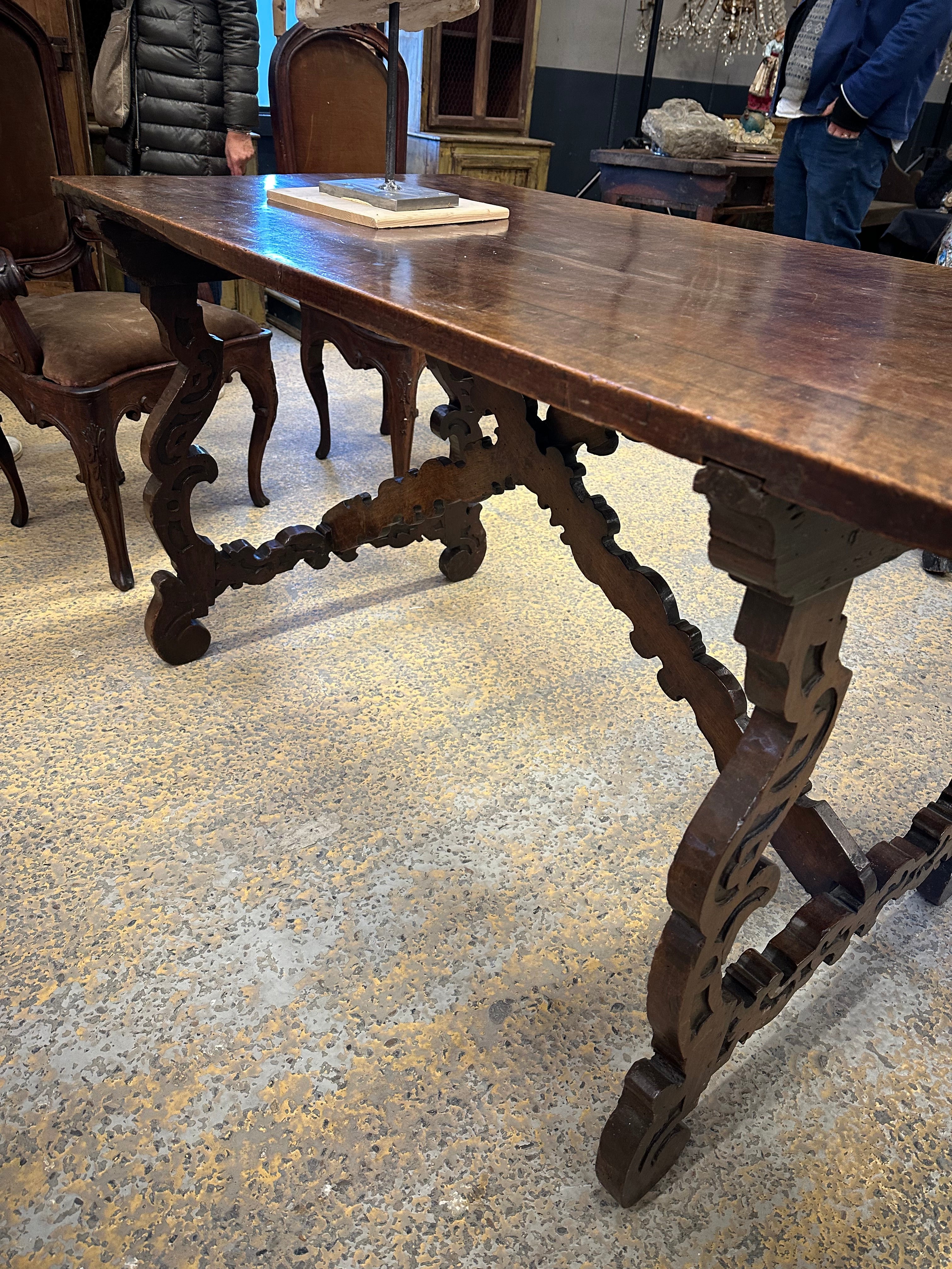 Italian Walnut Trestle Table c1800