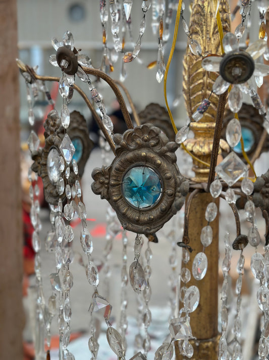 Italian Genoa Gilt And Crystal Chandelier c1760