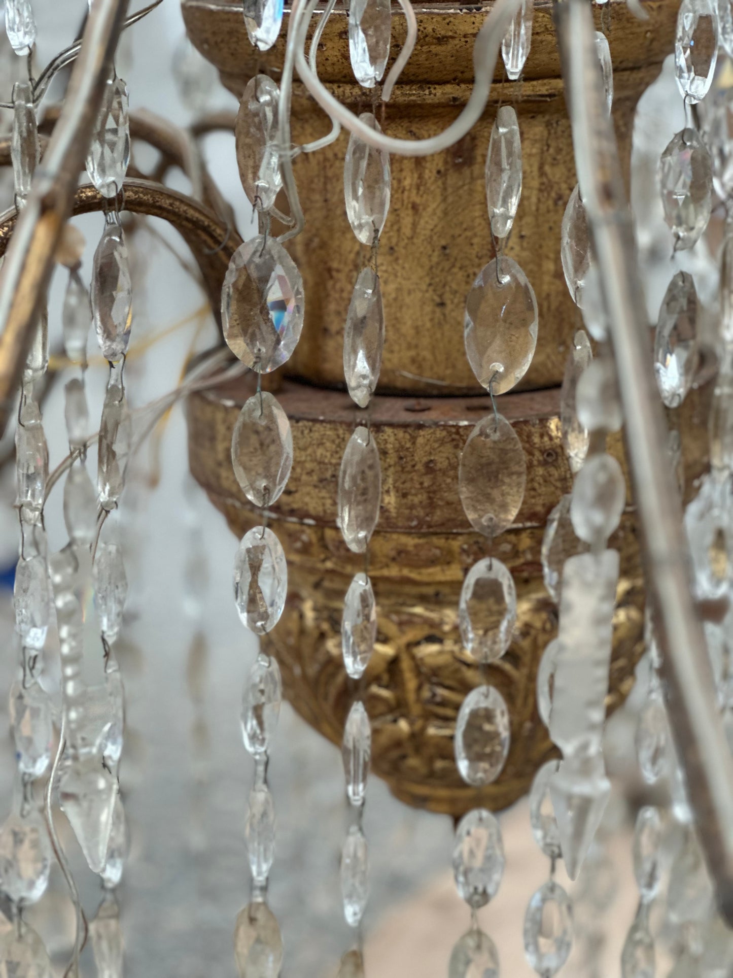 Italian Genoa Gilt And Crystal Chandelier c1760