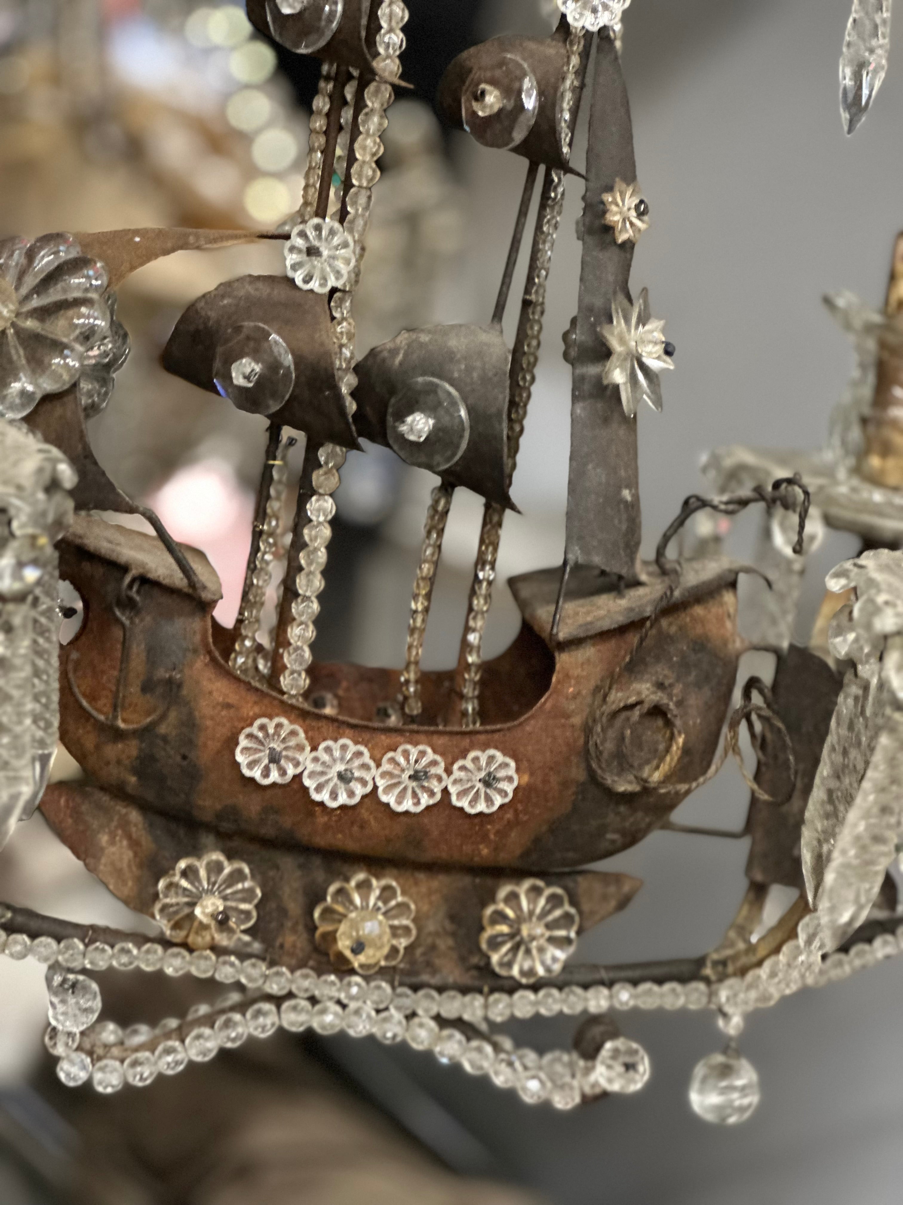Italian Crystal Ship Chandalier c1780