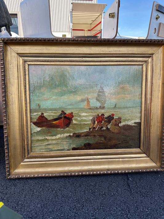 French Oil Painting - Boats c1880