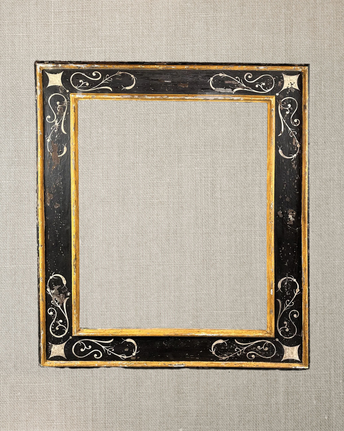 Italian Black and Ochre Painted Frame c1920 - EACH