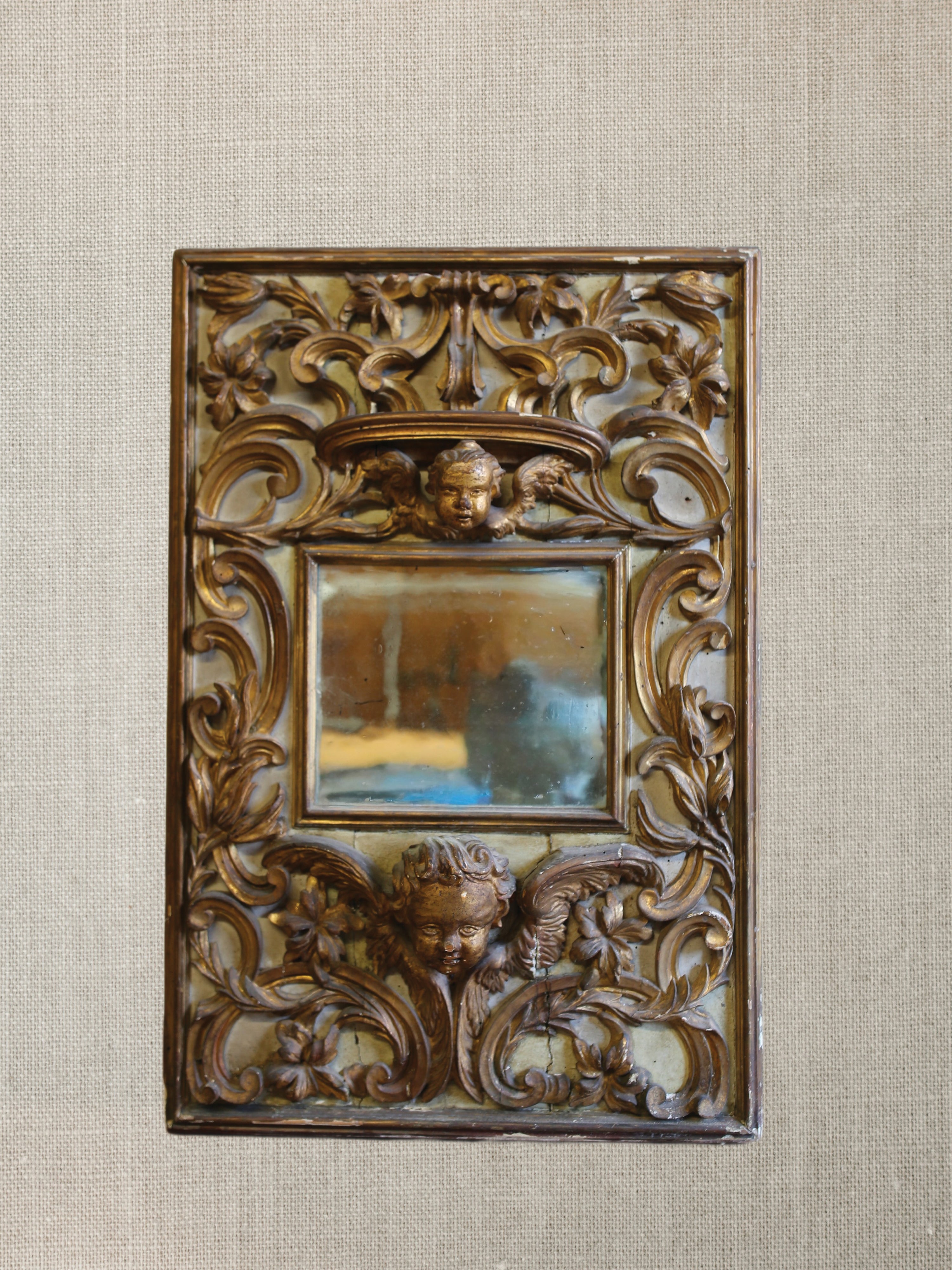 Italian Gilt Wood 18th Century Mirror