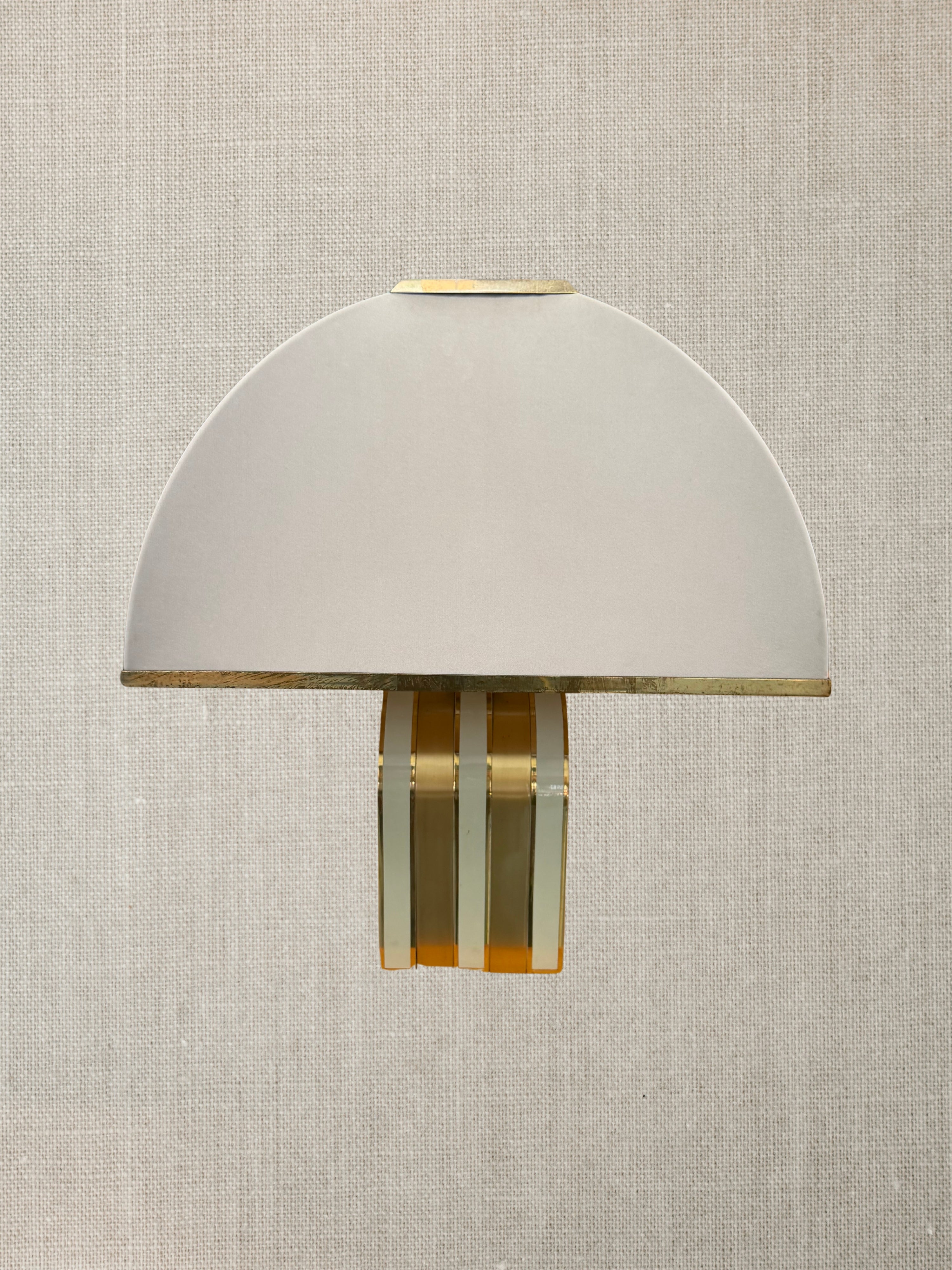 Italian Midcentury Lamp - Brass & Milk Glass