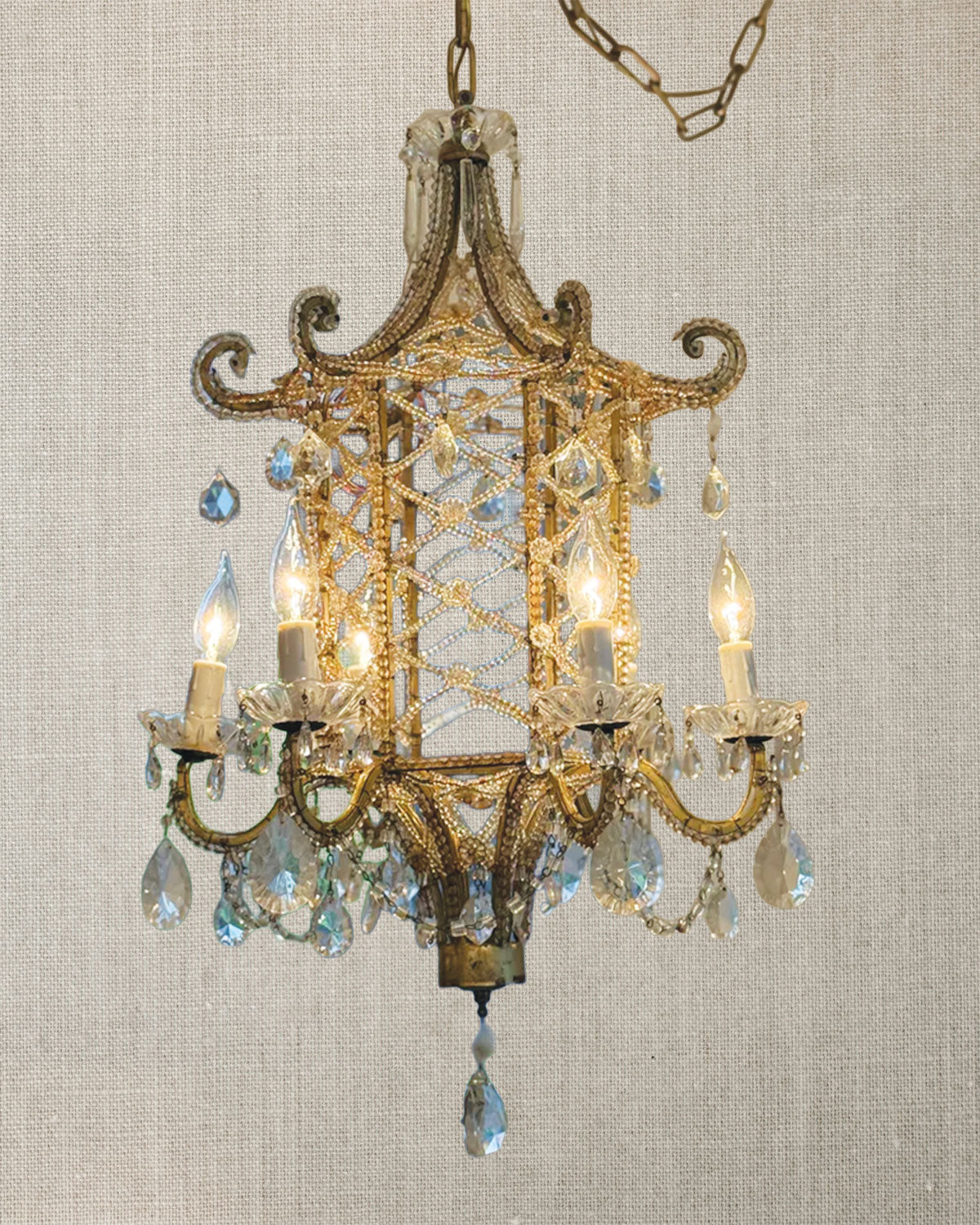 Italian Pagoda Crystal Chandalier c1800