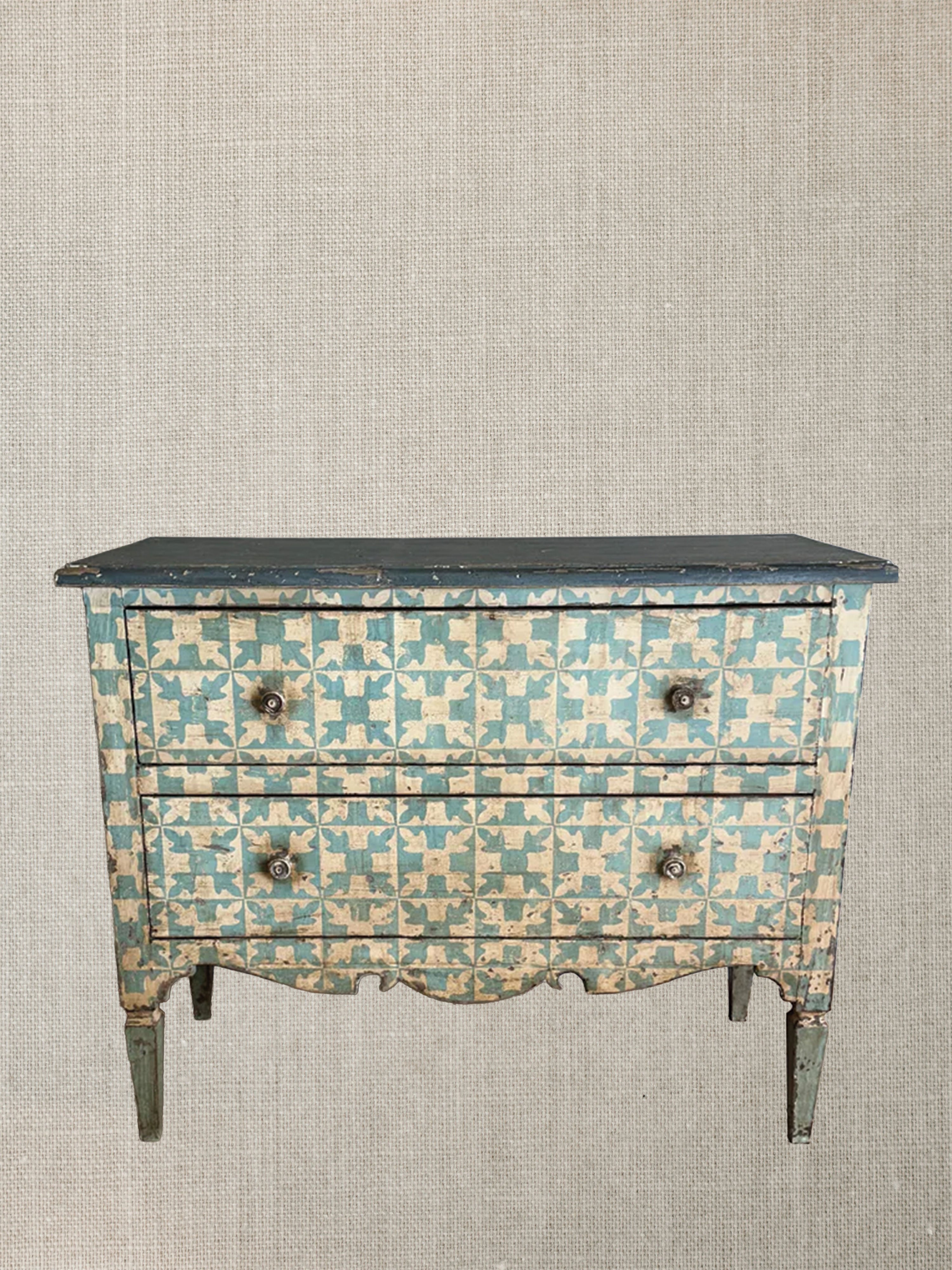 Italian Painted Chest  - Blue
