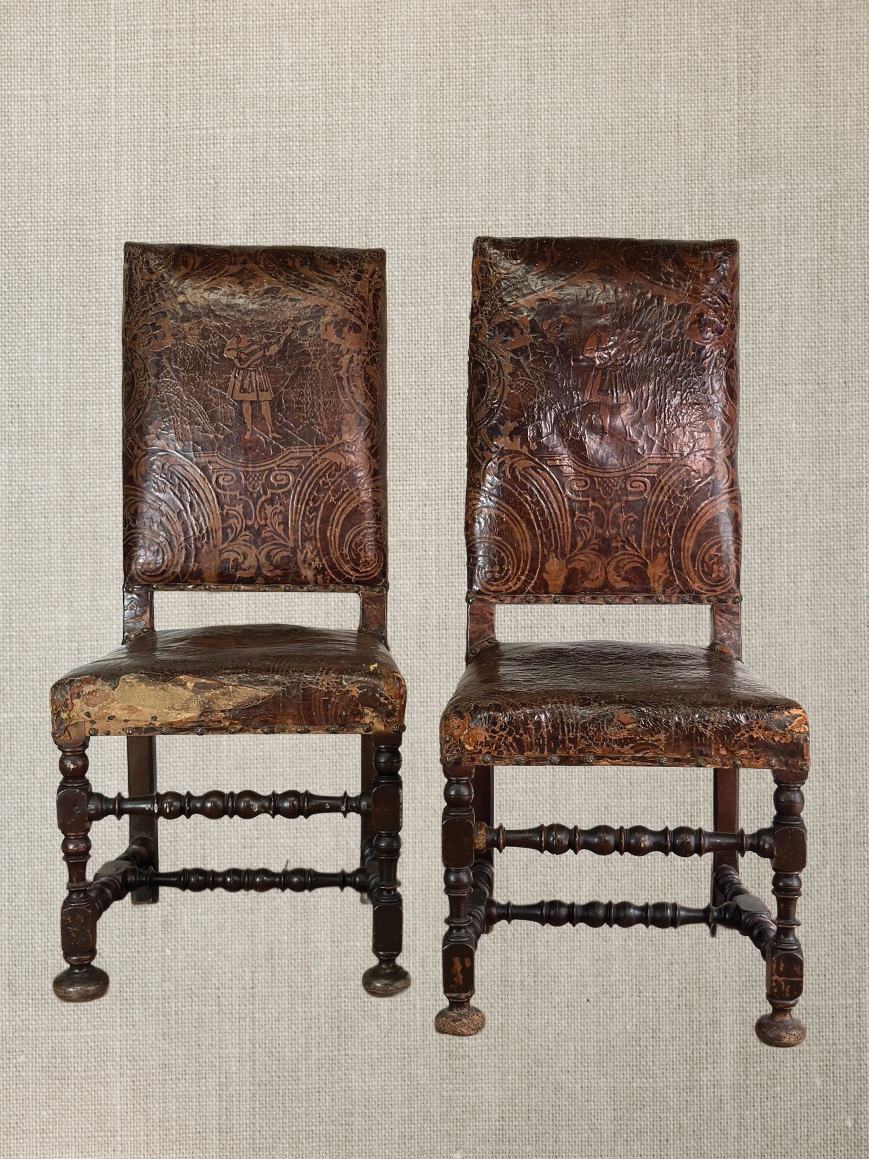Italian Tooled Leather Chair 18th Century